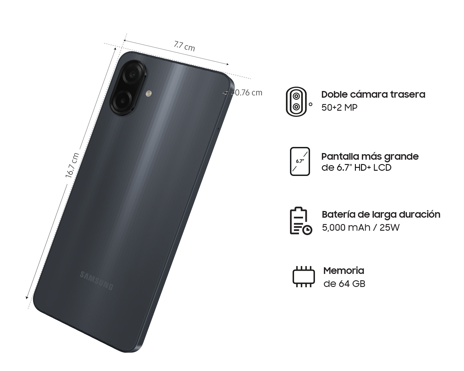 Foto 10 pulgar | Foto 9 | Telcel Samsung Galaxy A07 64 GB Negro