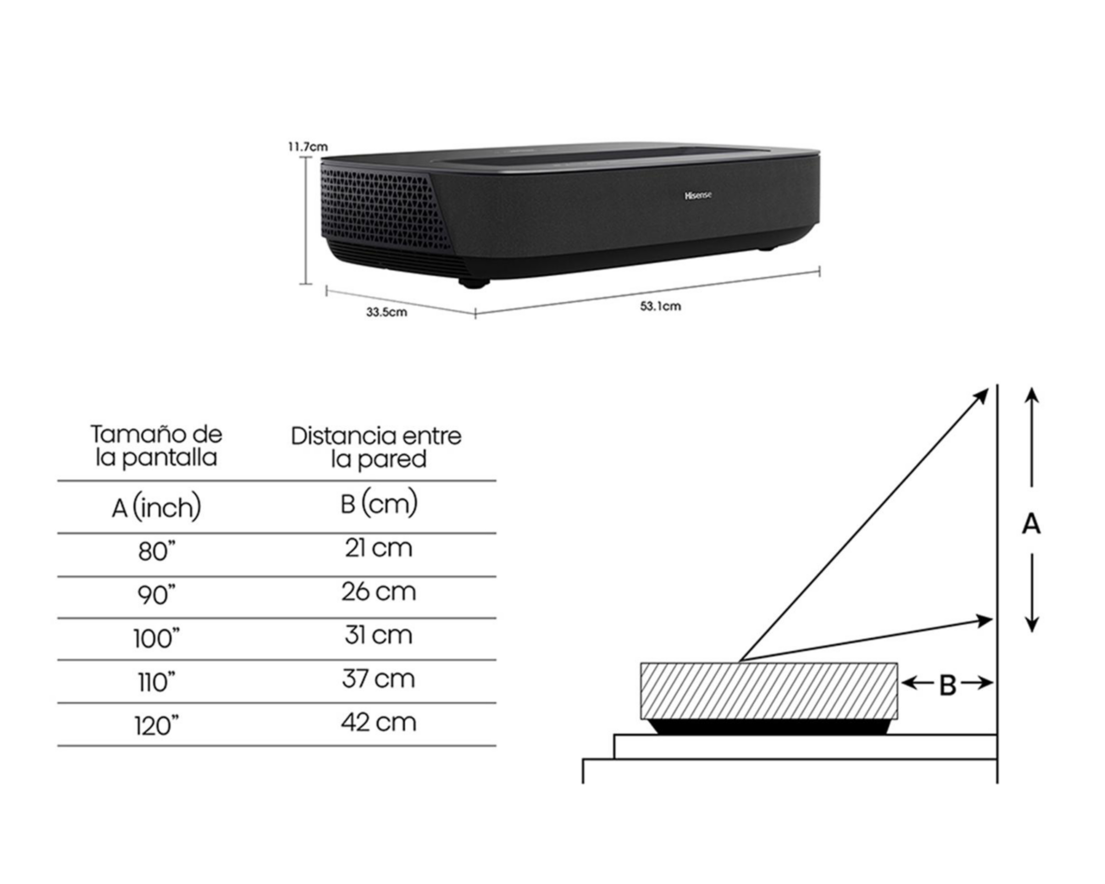 Foto 8 | Foto 8 | Proyector Láser Hisense 2100 Lúmenes 120" PL1