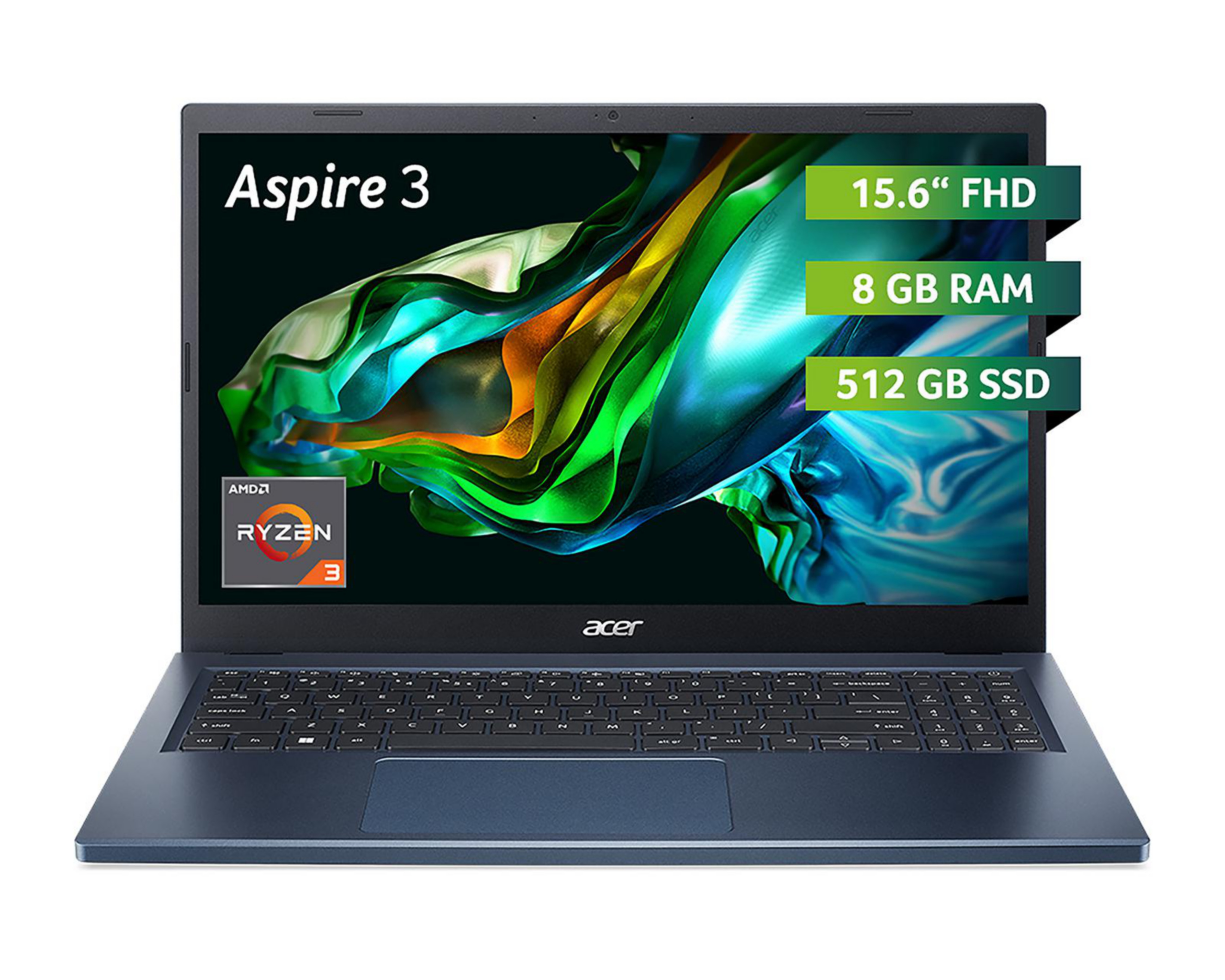 Foto 2 pulgar | Foto 1 | Laptop Acer Aspire 3 A315-2 15.6" Windows 11 AMD Ryzen 3 8 GB RAM 512 GB SSD Azul