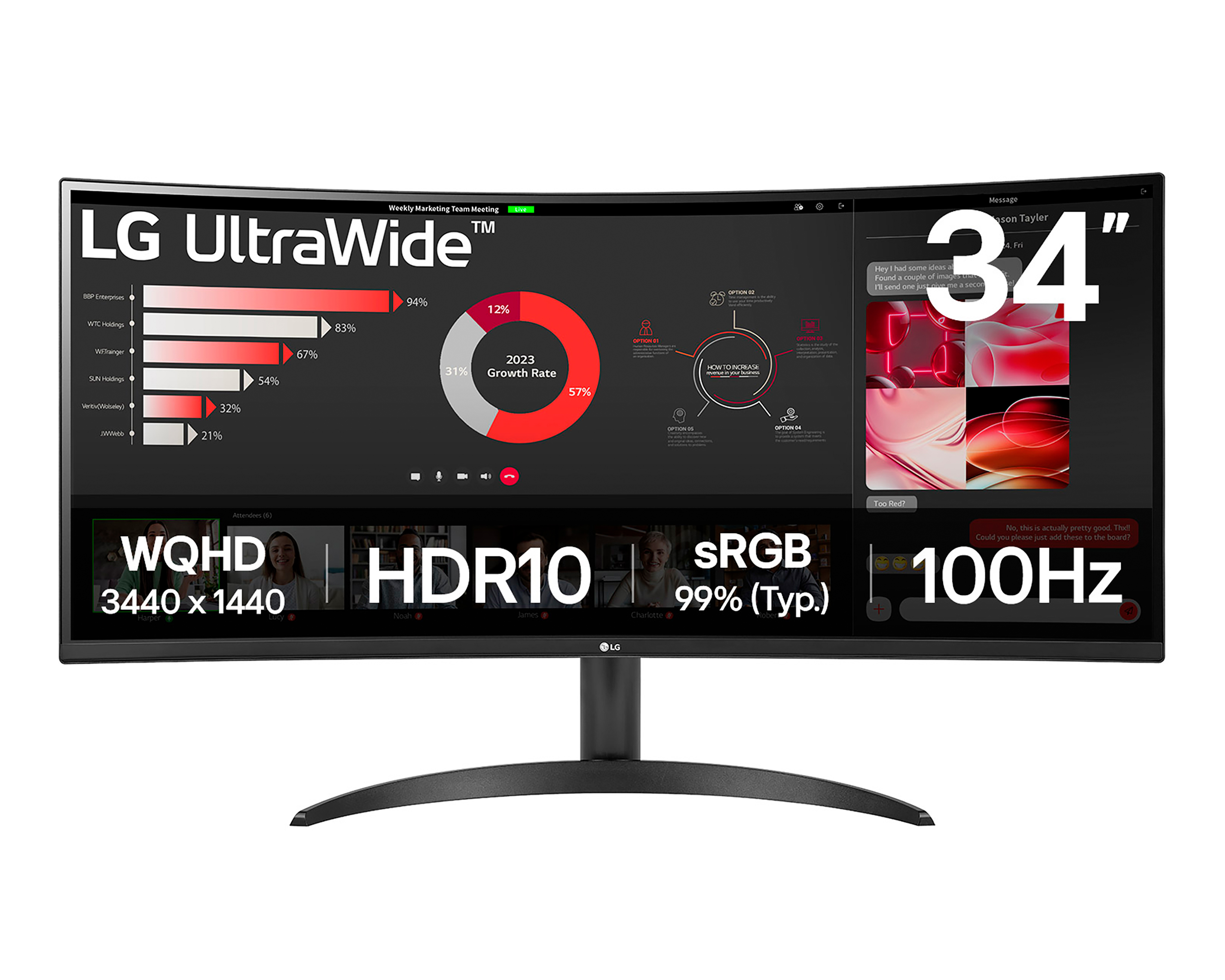 Foto 1 | Foto 1 | Monitor Curvo LG UltraWide 34WR50QK 34 Pulgadas WQHD 100 Hz
