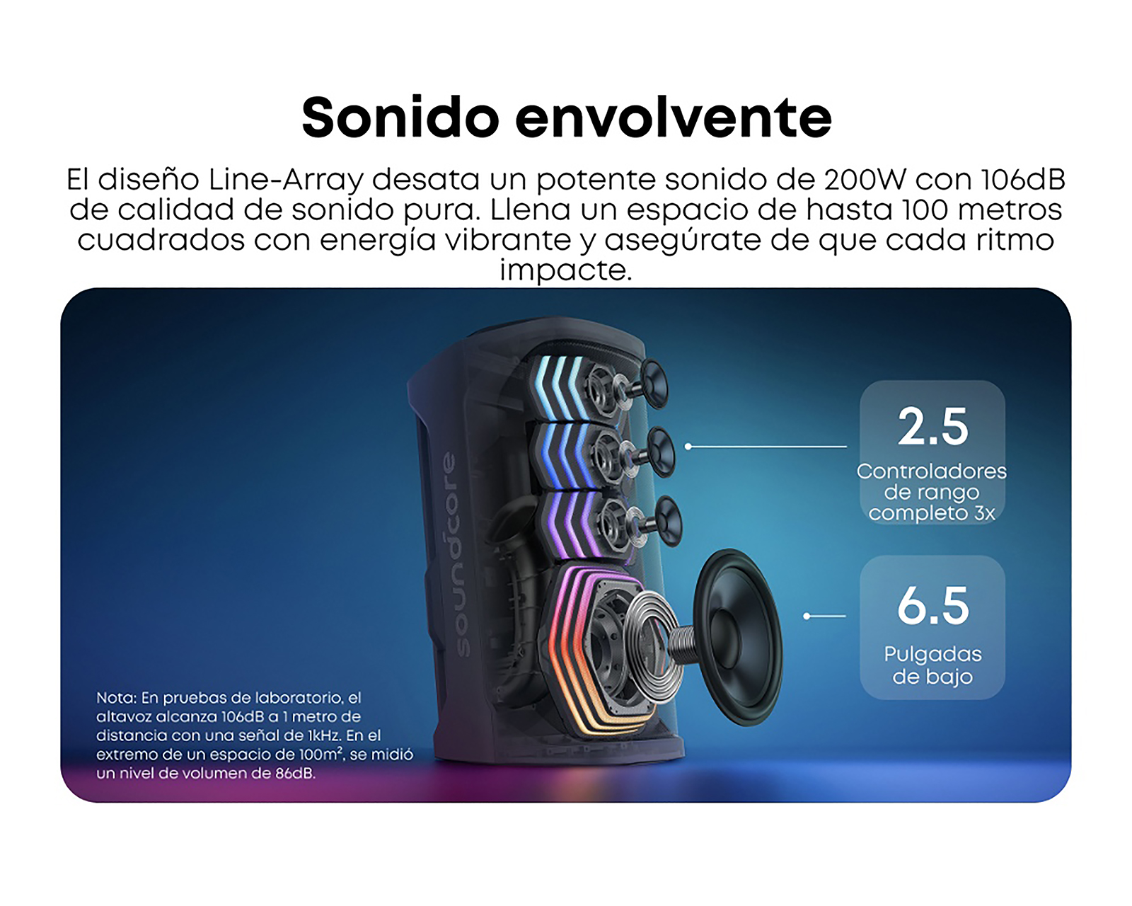 Foto 6 pulgar | Foto 5 | Bocina Bluetooth Soundcore Rave 3S 200 W con 2 Micrófonos