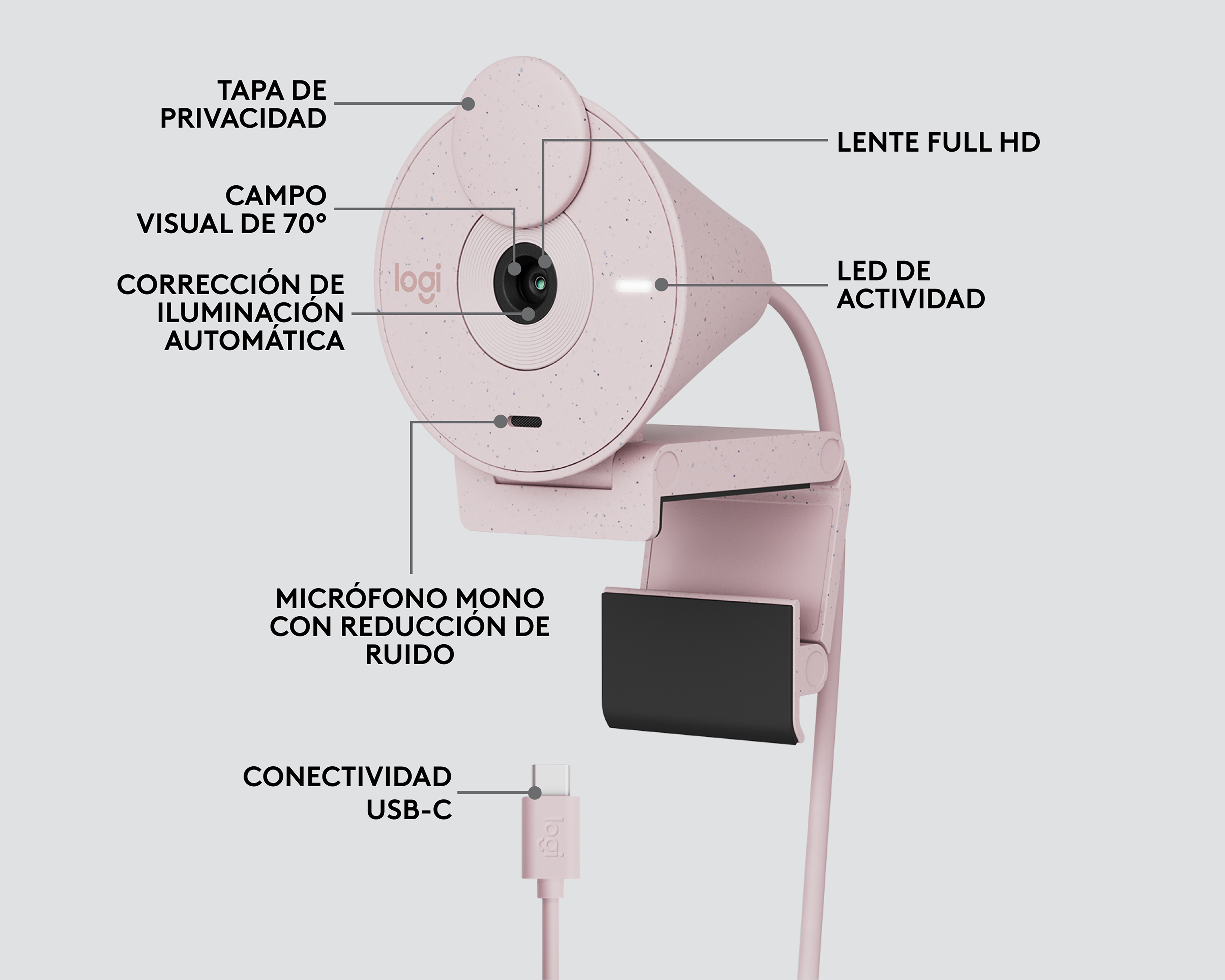 Foto 6 | Foto 6 | Cámara Web Logitech Brio 300 con Micrófono Integrado