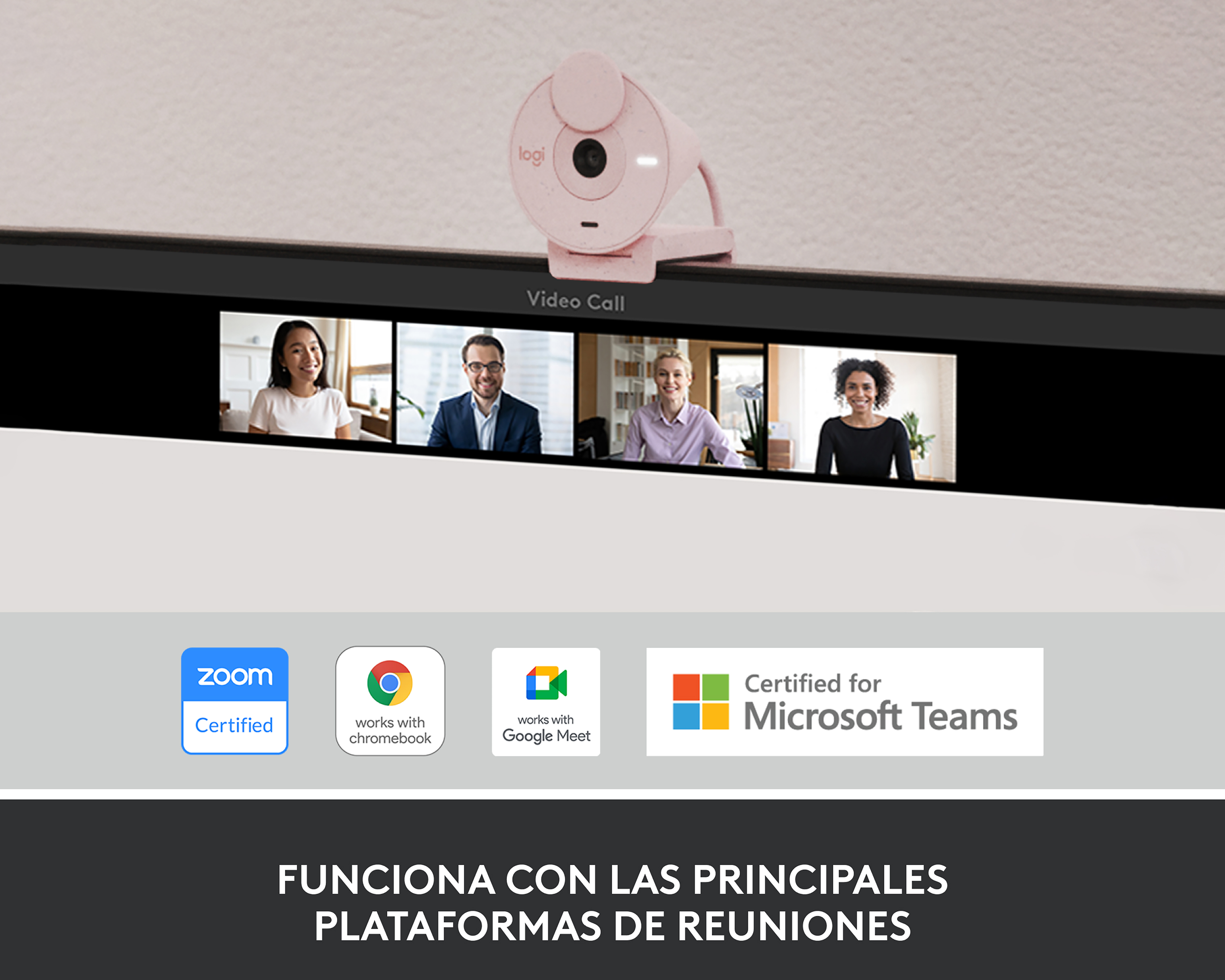 Foto 7 | Foto 7 | Cámara Web Logitech Brio 300 con Micrófono Integrado