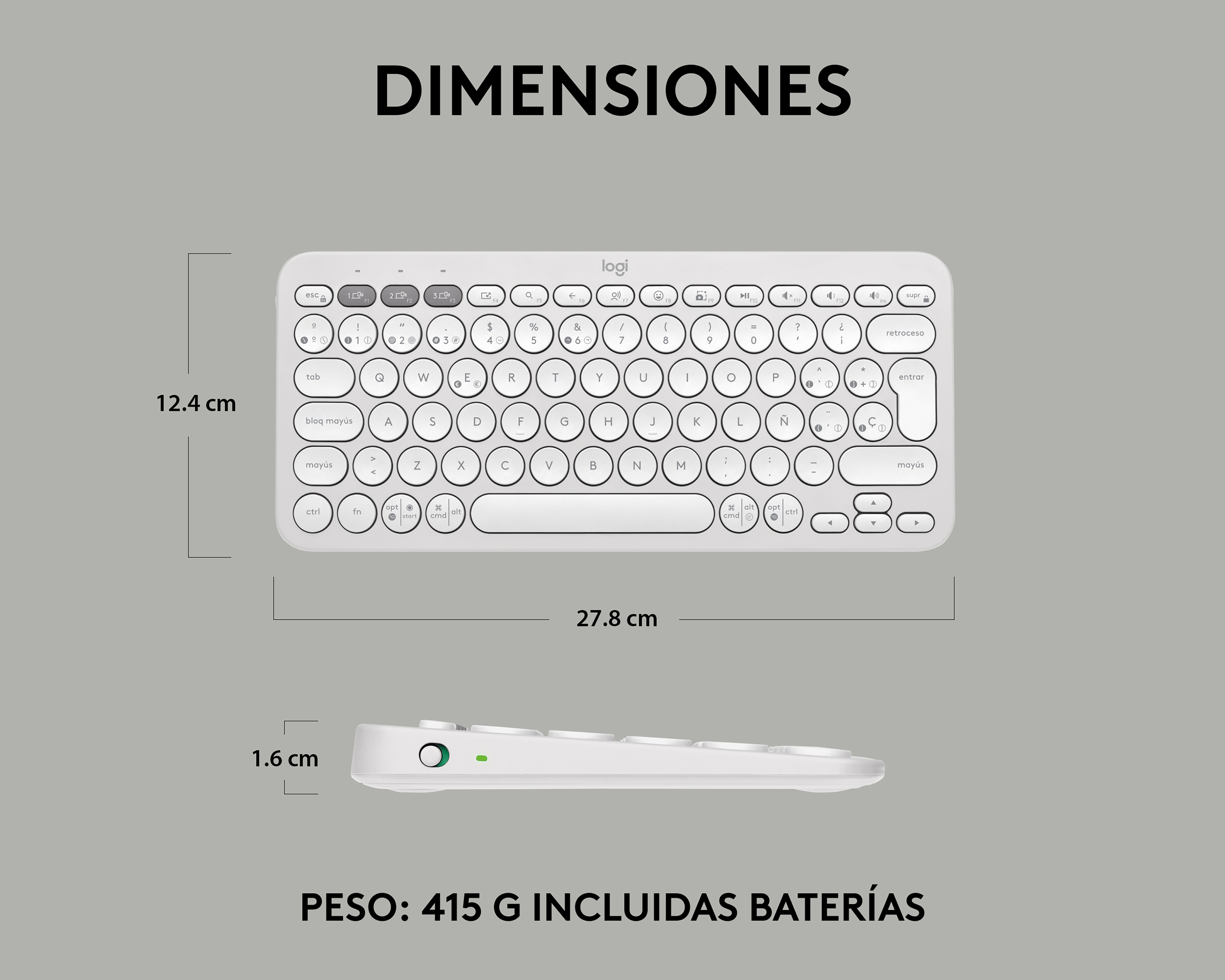 Foto 8 | Foto 8 | Teclado Inalámbrico Logitech K380S