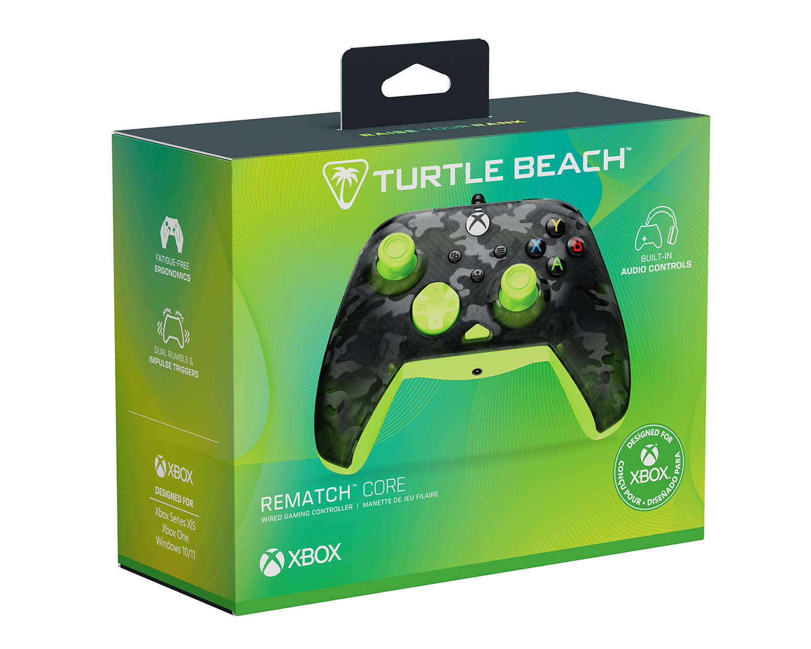 Control Alámbrico para Xbox y PC Turtle Beach Rematch Core Camo Negro