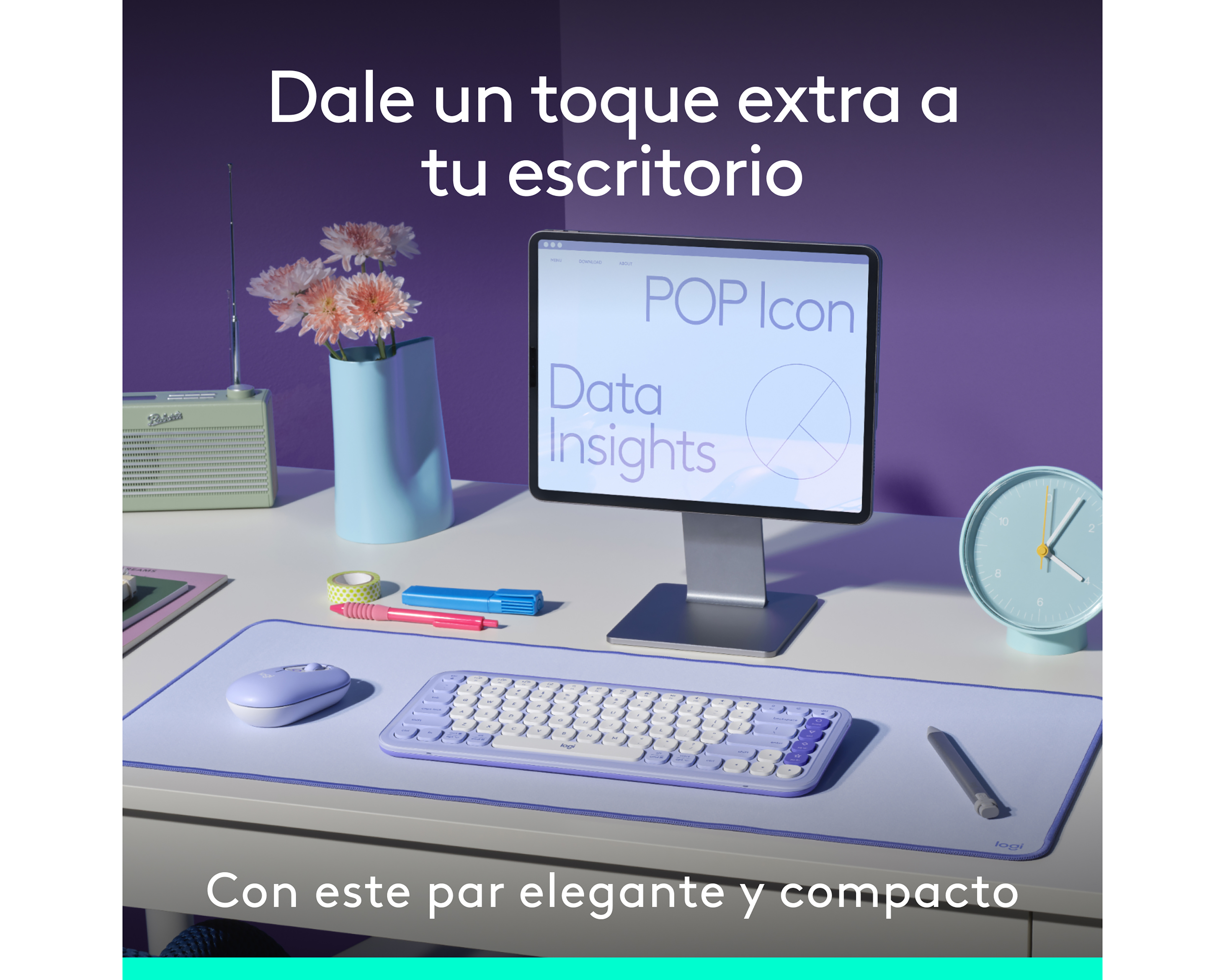 Foto 2 | Foto 2 | Combo de Teclado y Mouse Inalámbrico Logitech Pop Icon