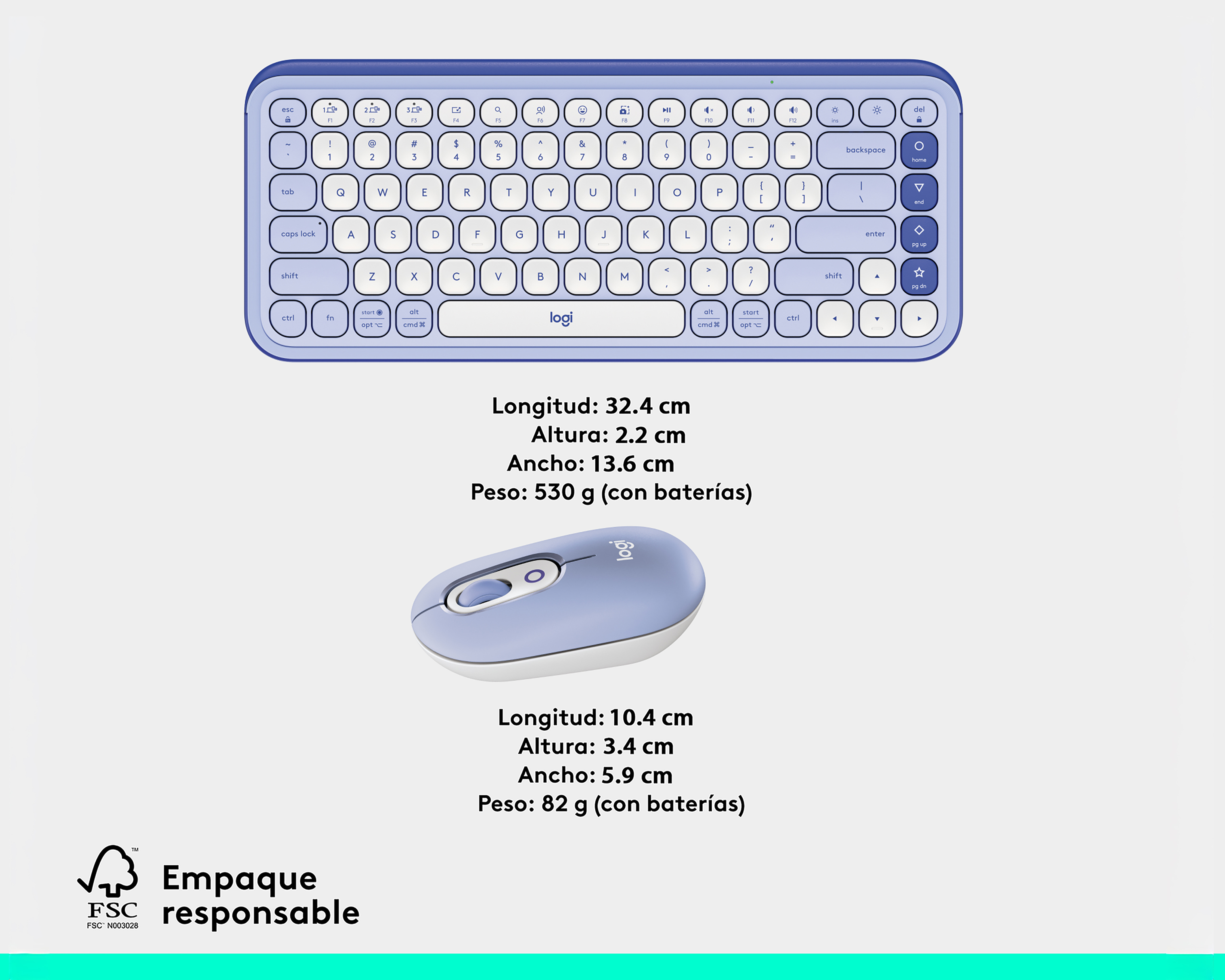 Foto 9 | Foto 9 | Combo de Teclado y Mouse Inalámbrico Logitech Pop Icon