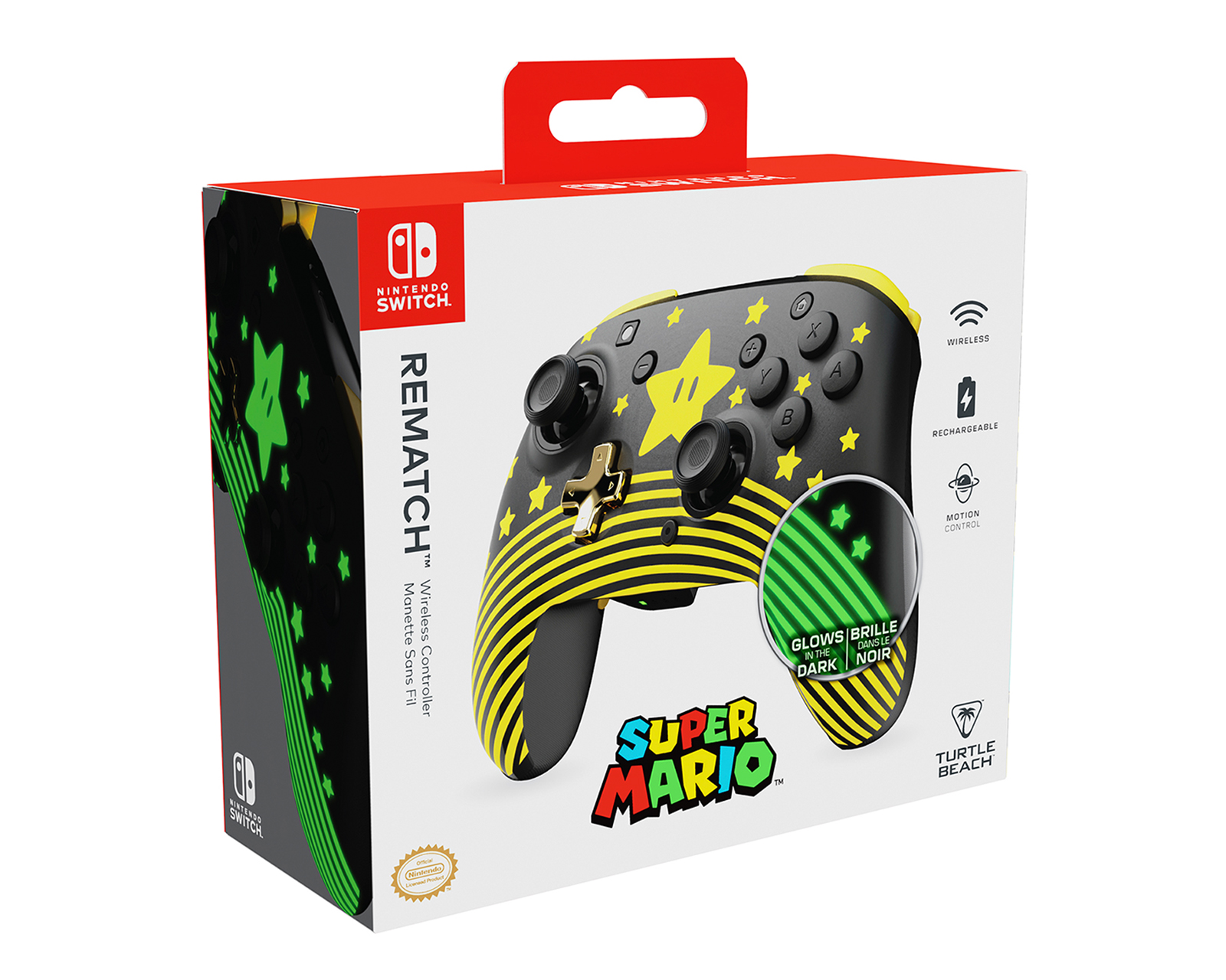 Control Inalámbrico para Nintendo Switch 2 Turtle Beach Rematch Super Star Mario Negro