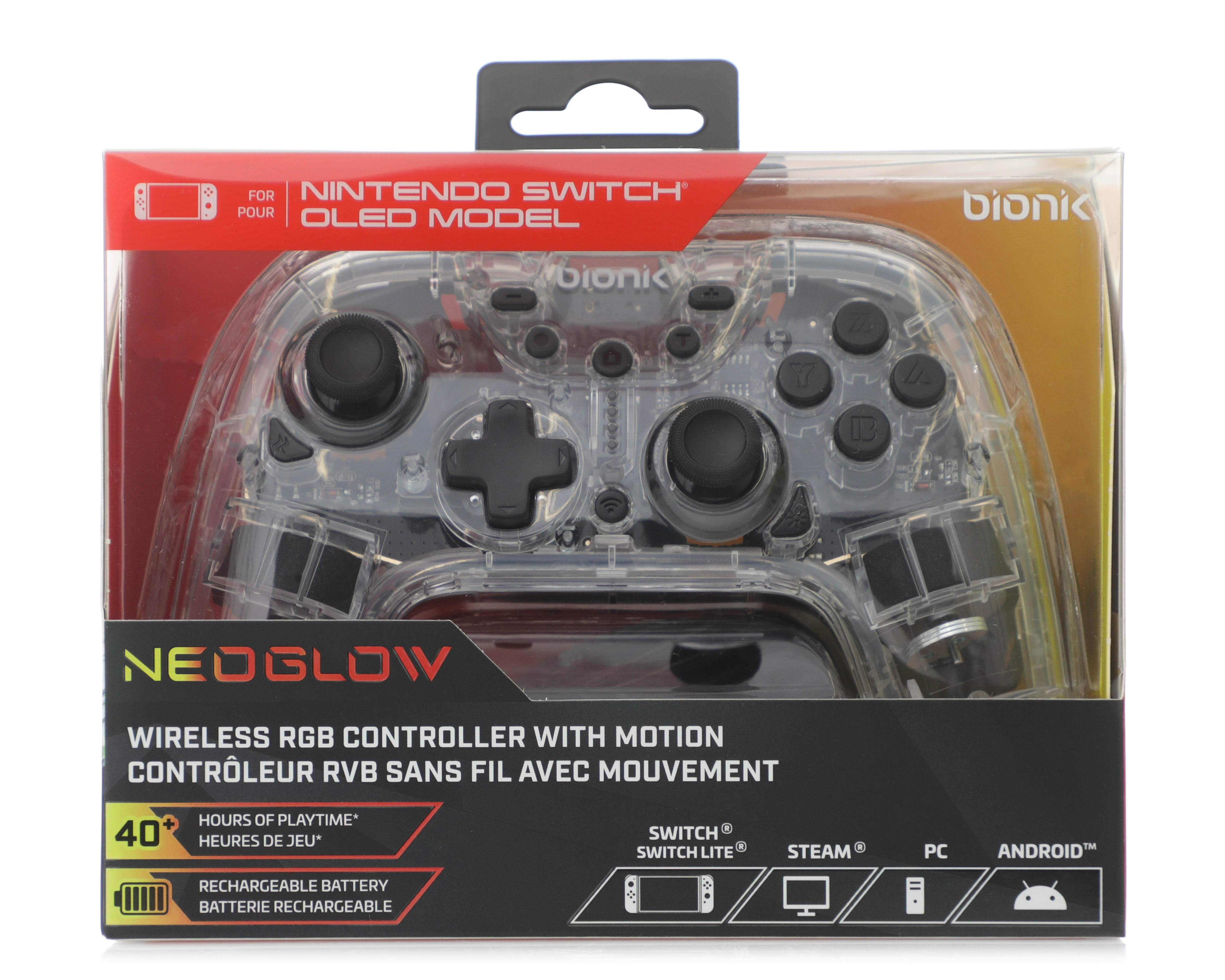 Foto 2 pulgar | Foto 1 | Control Inalámbrico para Nintendo Switch Bionik Transparente