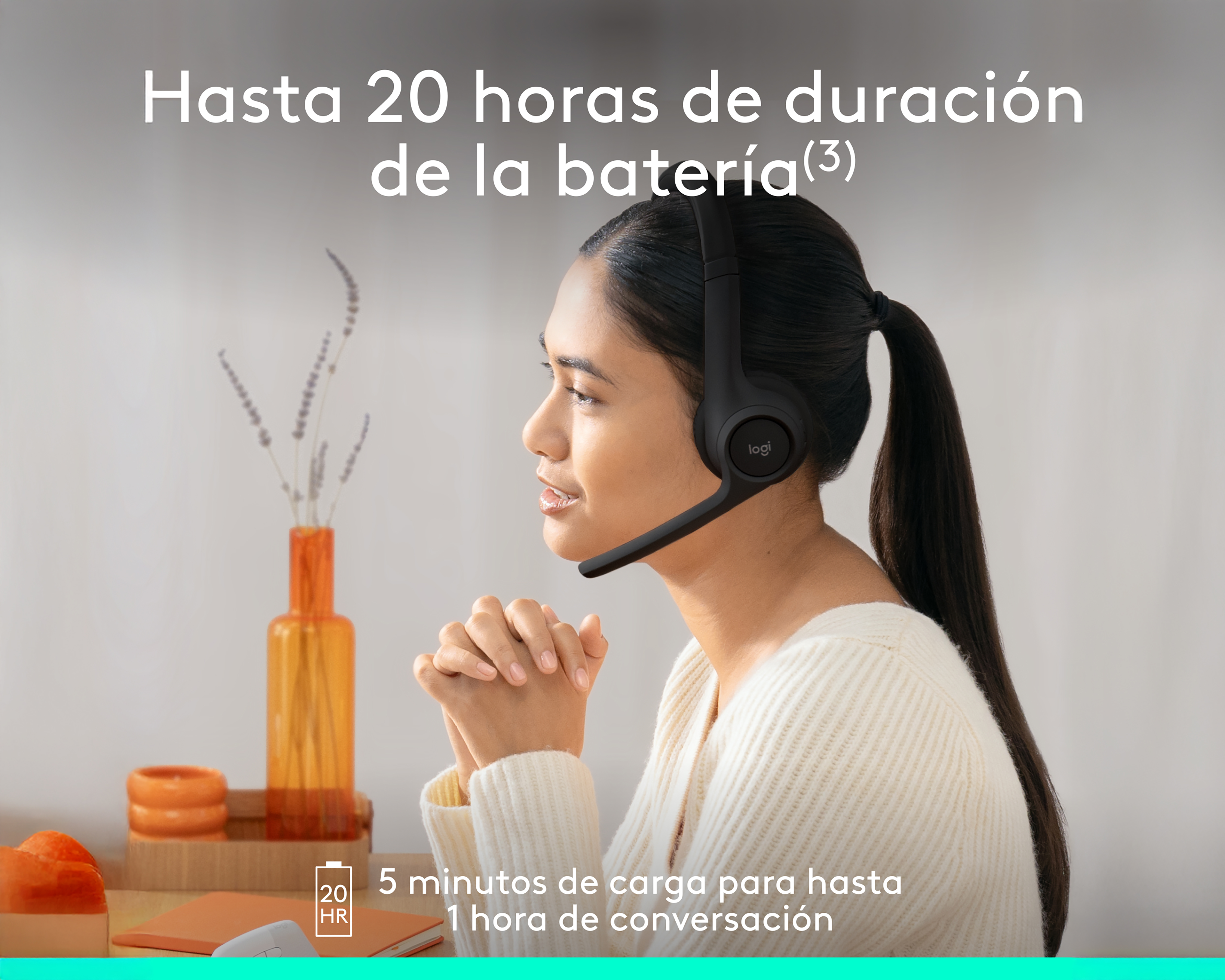 Foto 5 | Foto 5 | Audífonos de Diadema Inalámbricos Logitech Zone 300 con Cancelación de Ruido