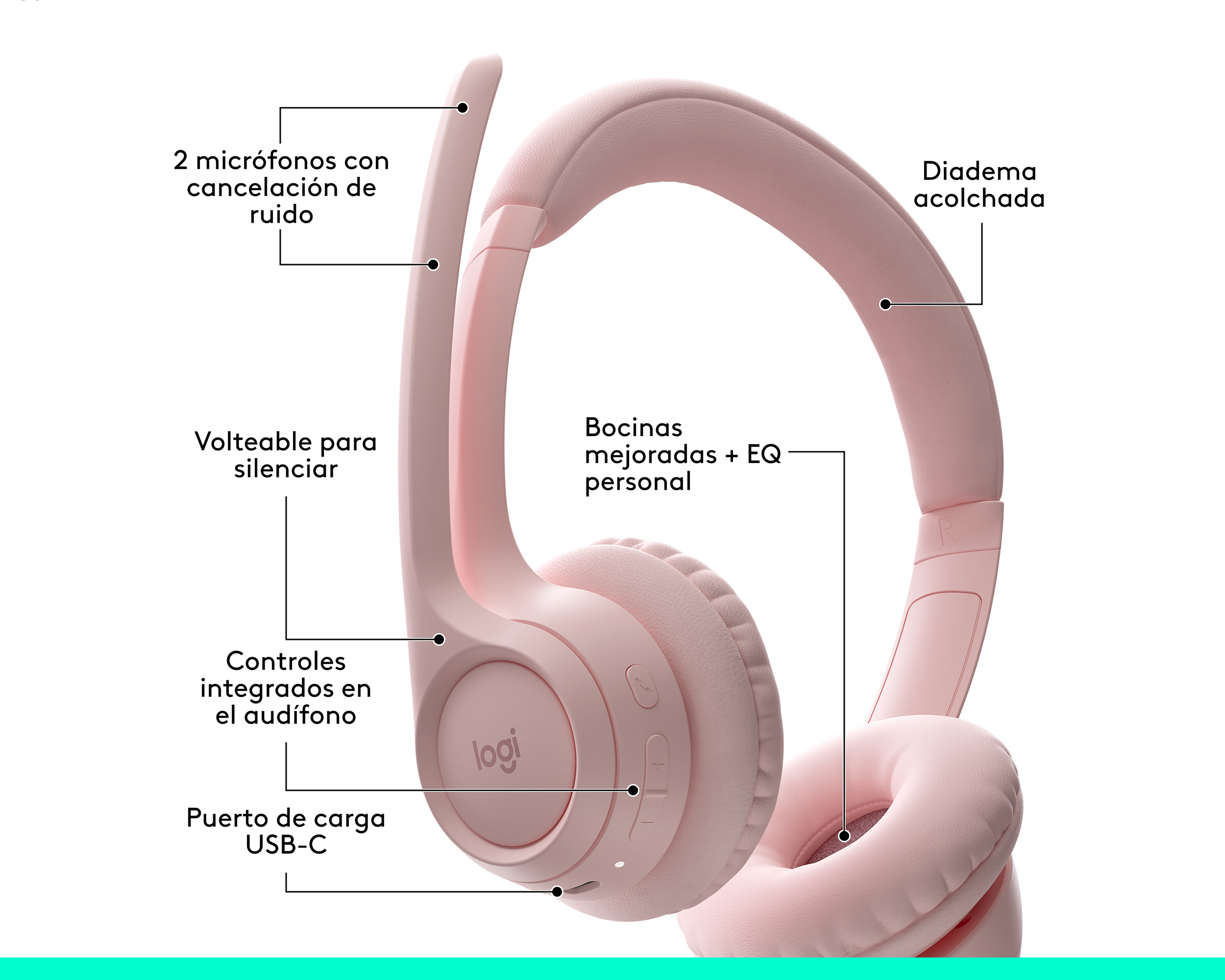Foto 7 pulgar | Foto 6 | Audífonos de Diadema Inalámbricos Logitech Zone 300 981-001411 con Cancelación de Ruido