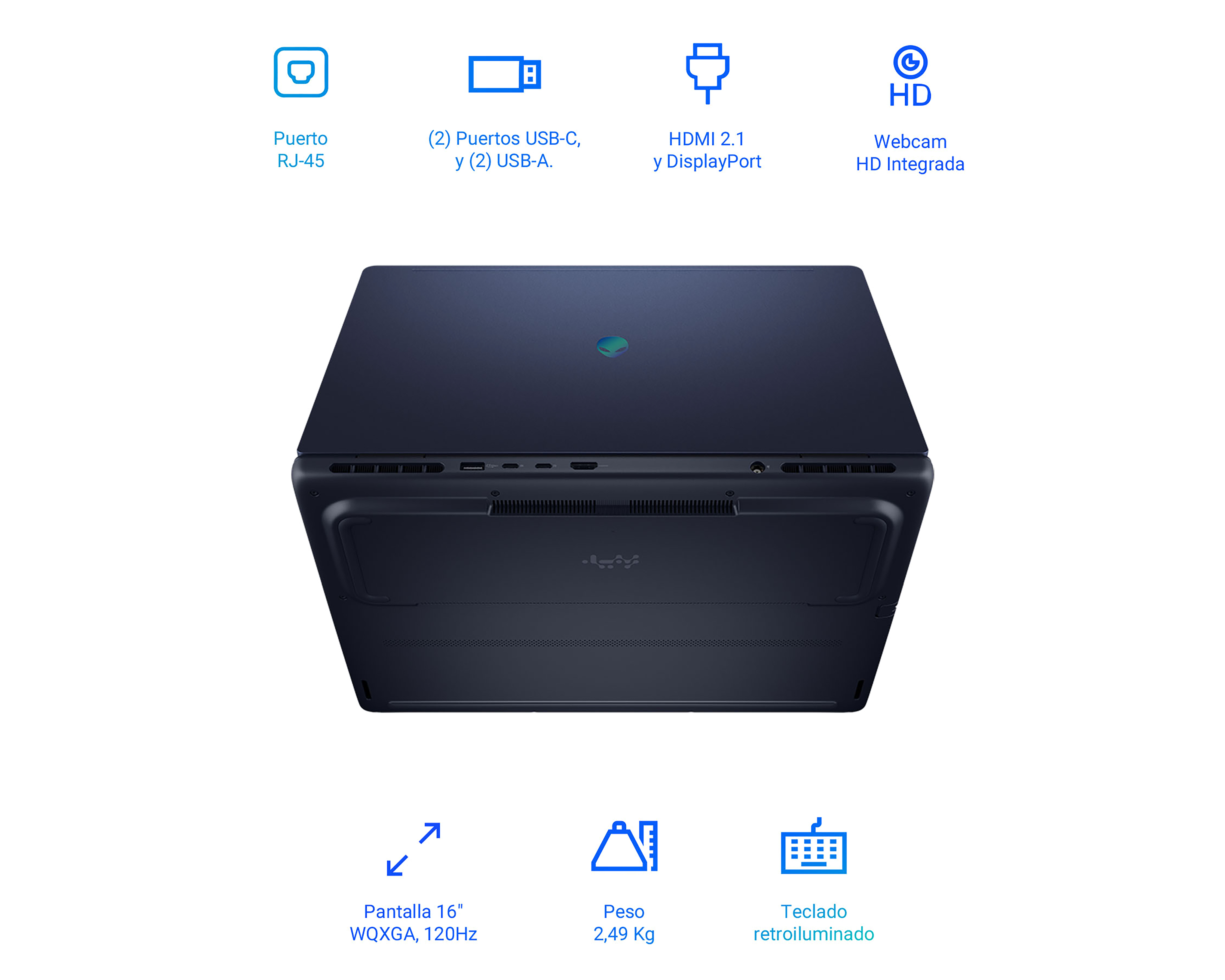 Foto 5 pulgar | Foto 4 | Laptop Gamer Alienware 16 Pulgadas GeForce RTX 5050 16 GB RAM 1 TB Negro