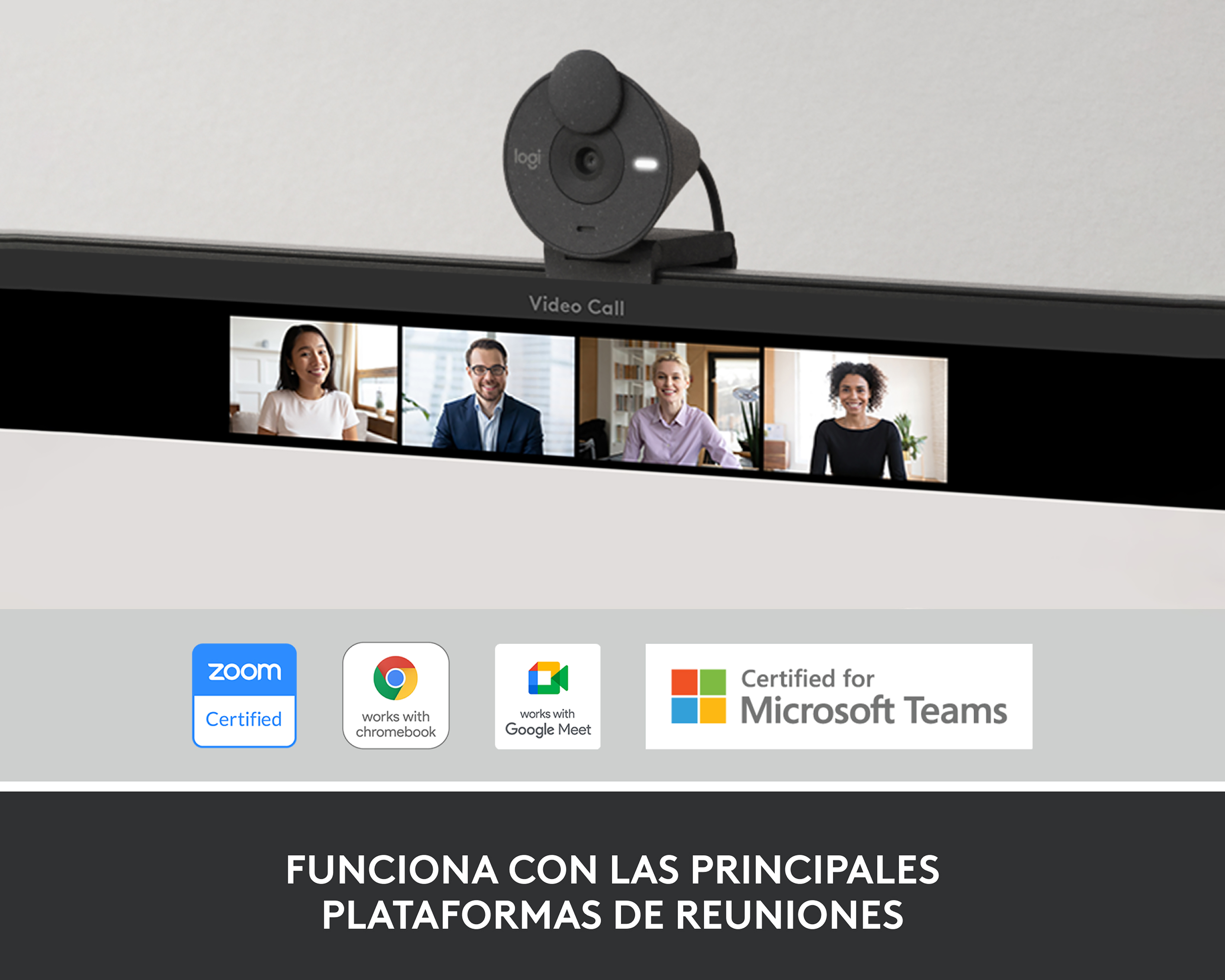 Foto 7 | Foto 7 | Cámara Web Logitech Brio 300 con Micrófono Omnidireccional