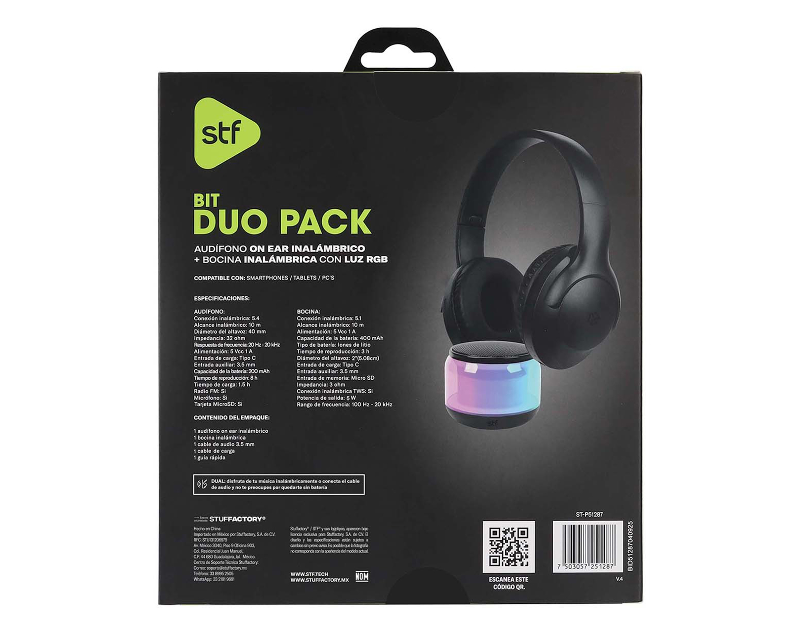 Foto 10 pulgar | Foto 9 | Audífonos Inalámbricos STF ST-P51287 con Micrófono + Bocina Bluetooth