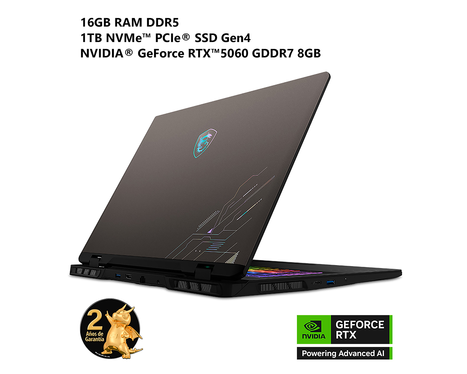 Foto 2 | Foto 2 | Laptop Gamer MSI Crosshair A17 HX 17 Pulgadas NVIDIA GeForce RTX 5060 16 GB RAM 1 TB SSD Negra + Mochila