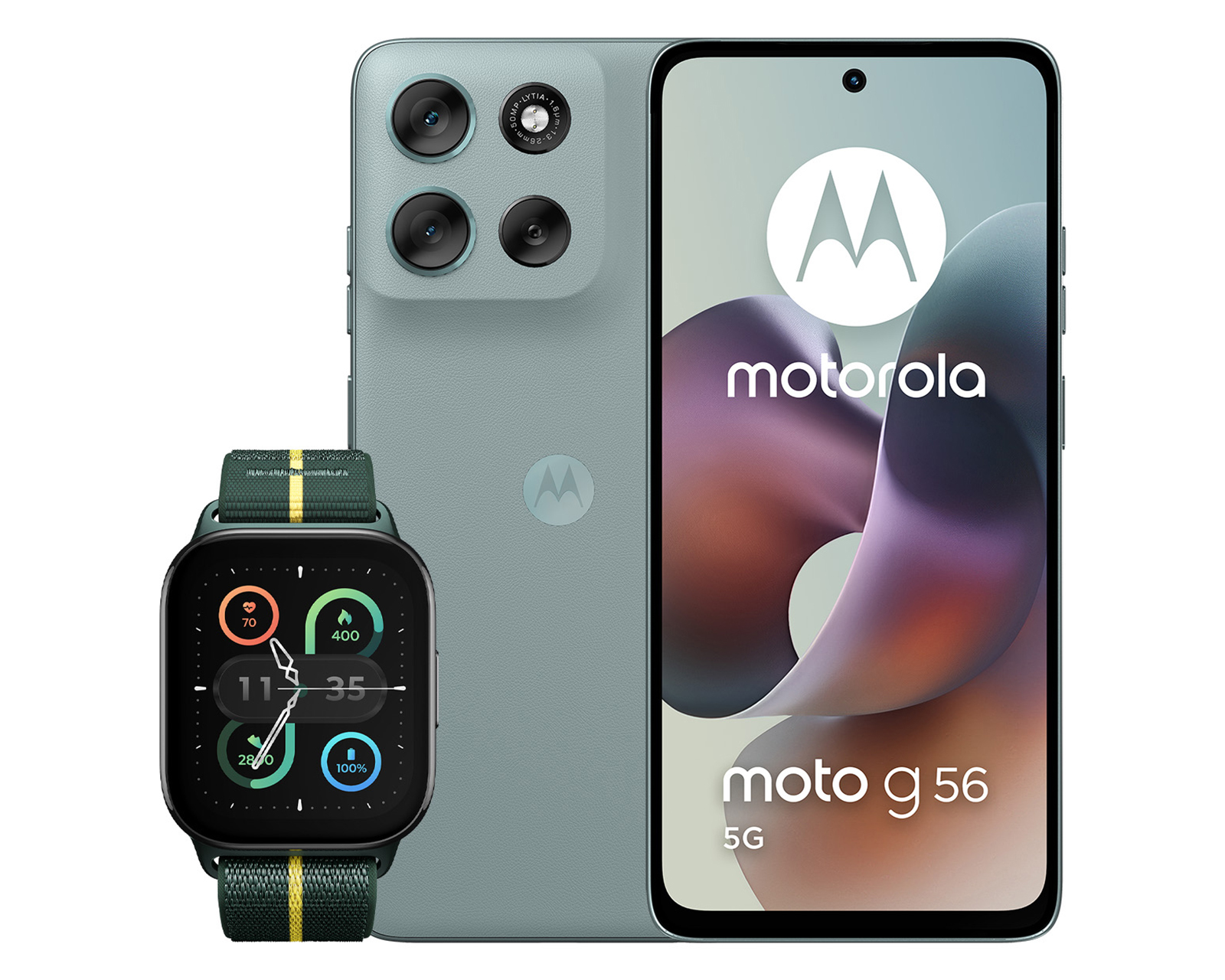 Foto 2 pulgar | Foto 1 | Telcel Motorola Moto G56 5G 256 GB Gris + Moto Watch Fit