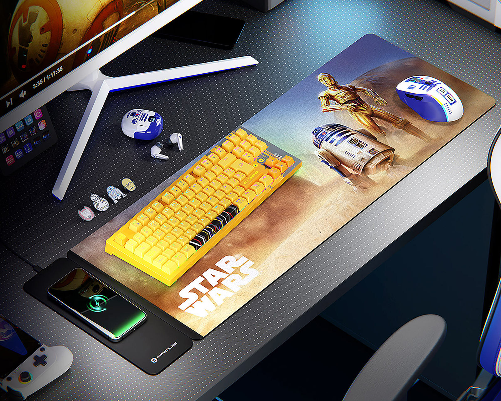 Foto 8 pulgar | Foto 7 | Mouse Pad Primus Star Wars con Cargador Inalámbrico