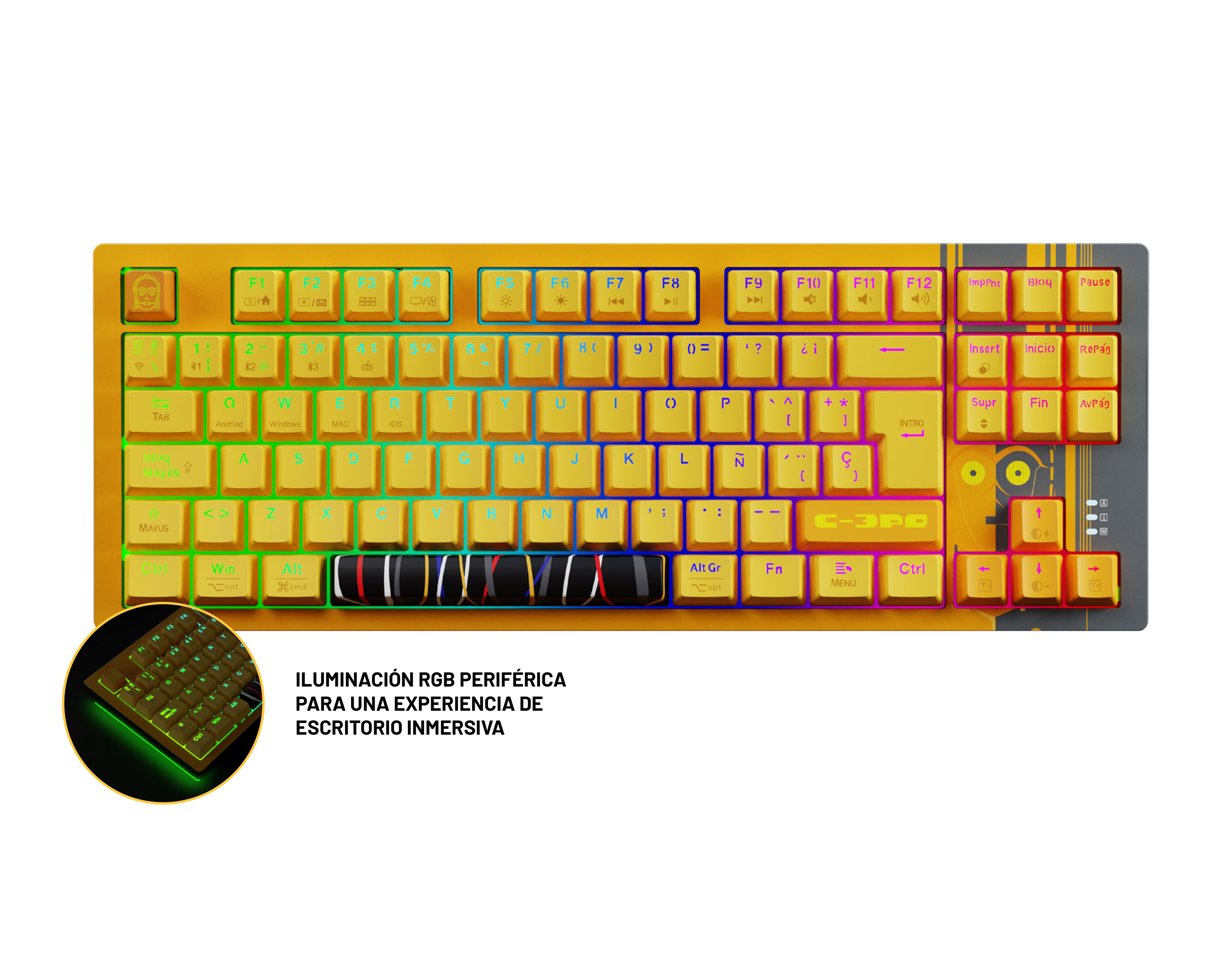 Foto 2 | Foto 2 | Teclado Gamer Inalámbrico Primus Ballista82T