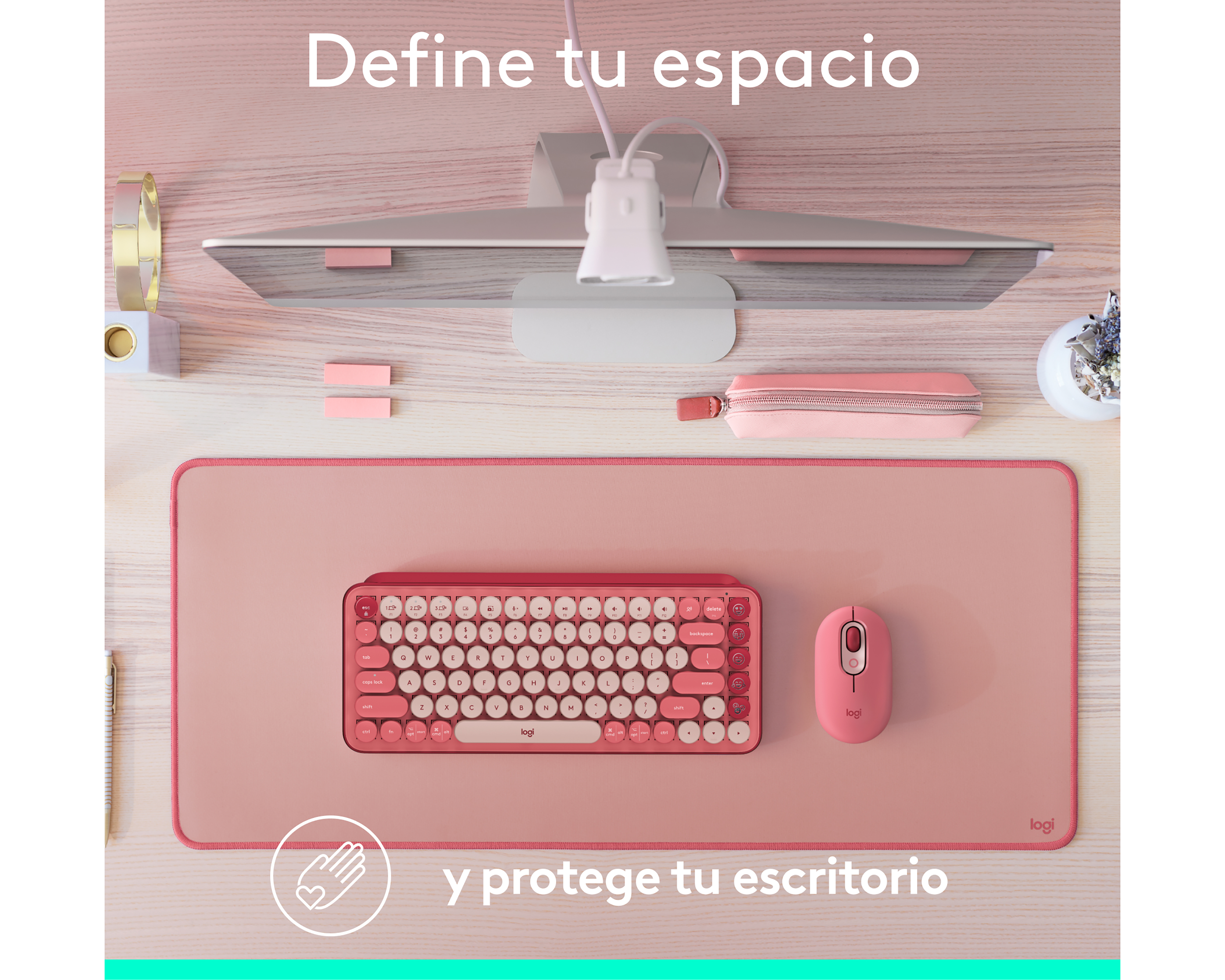 Foto 3 pulgar | Foto 2 | Mouse pad Logitech Rosa