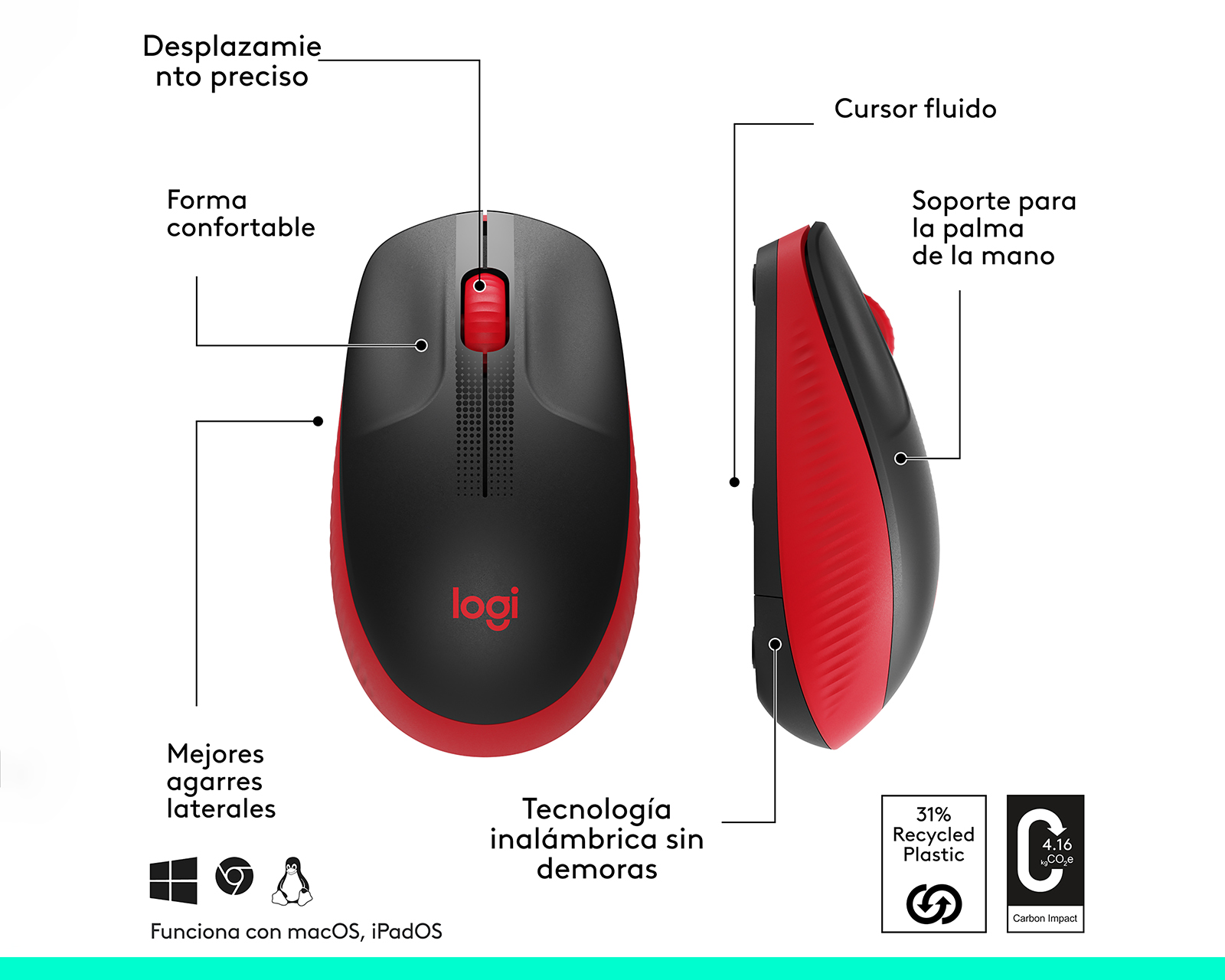 Foto 7 pulgar | Foto 6 | Mouse Inalámbrico Logitech M190
