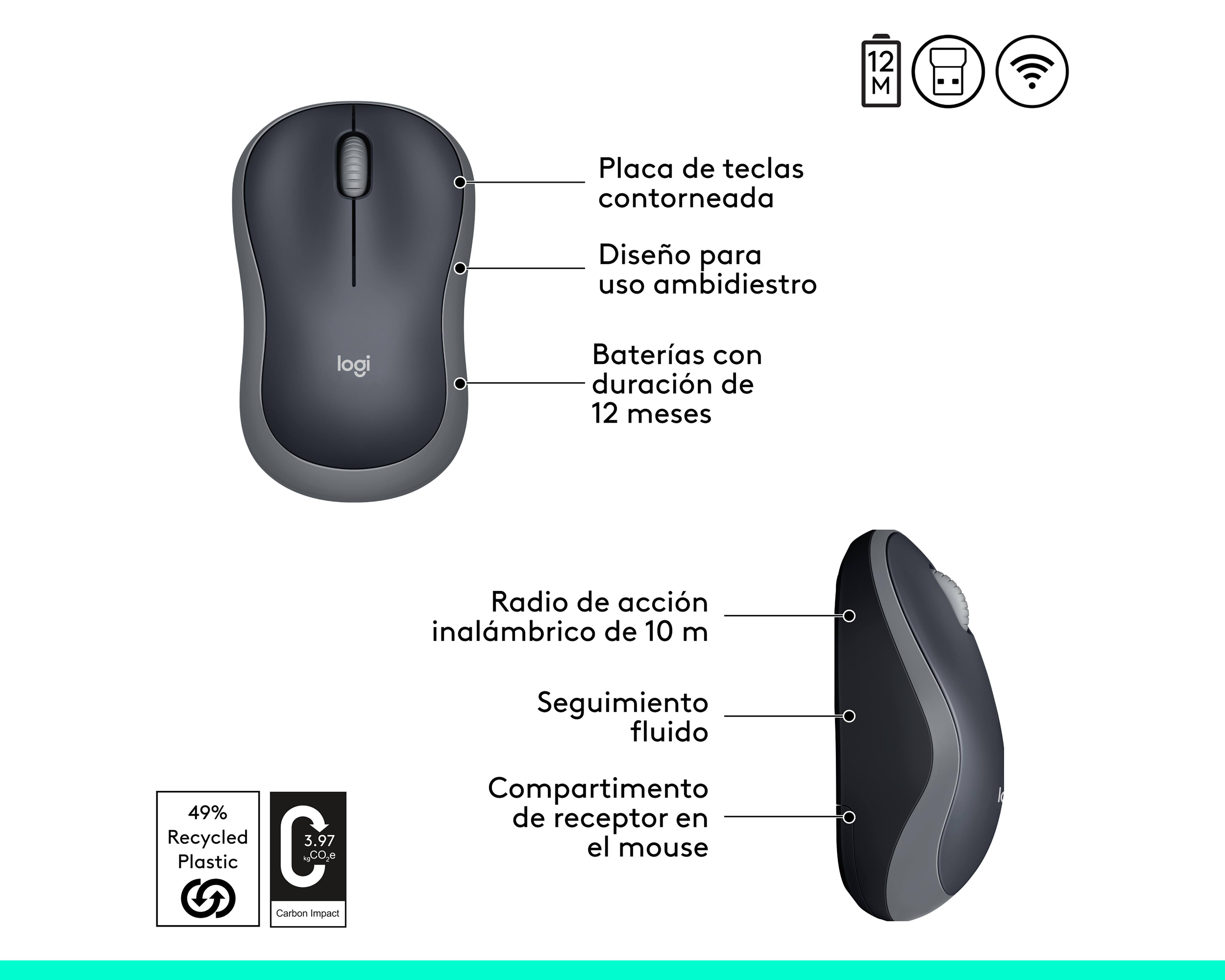 Foto 6 pulgar | Foto 5 | Mouse Inalámbrico Logitech 910-002225