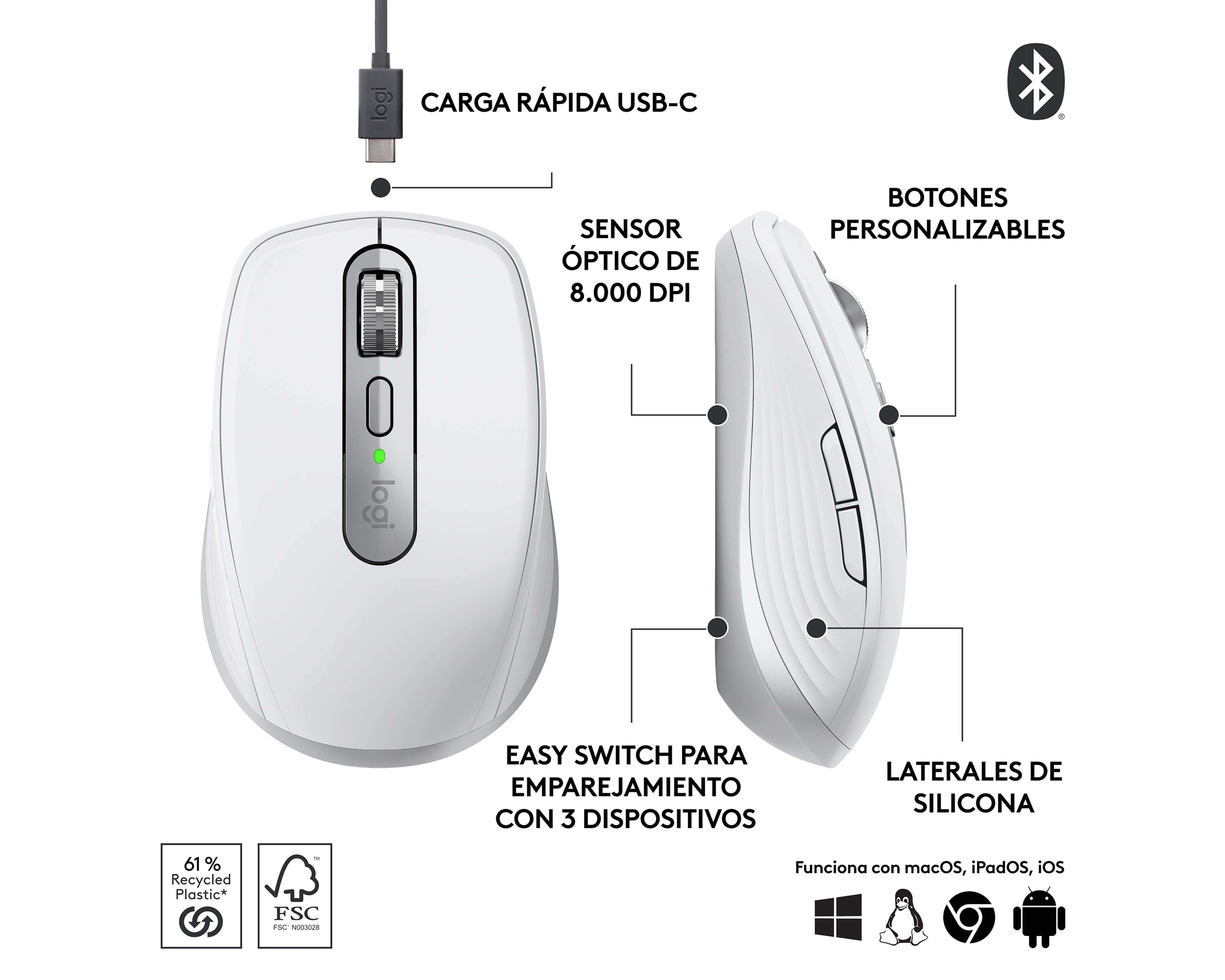 Foto 7 | Foto 7 | Mouse Inalámbrico Logitech 910-007113