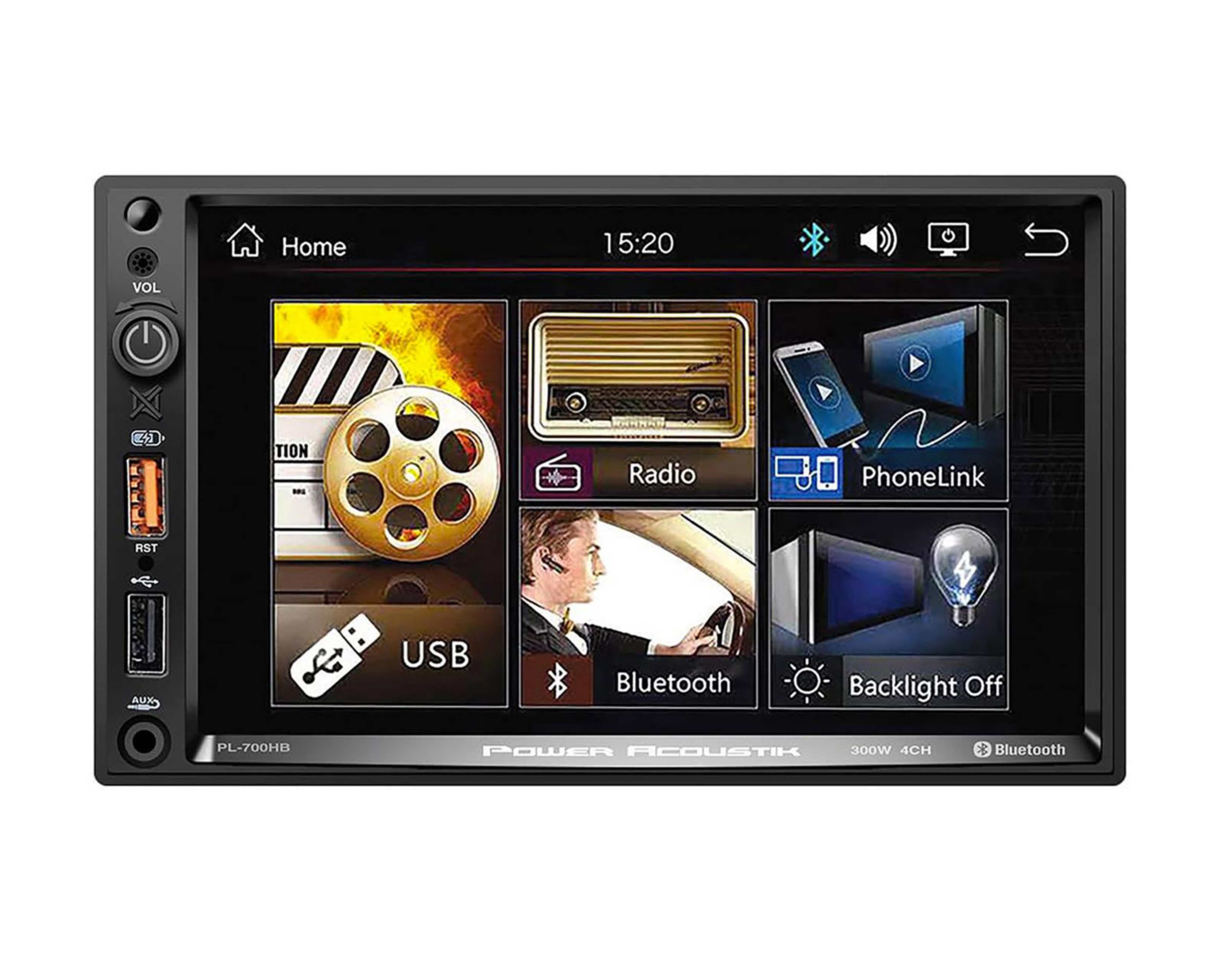 Foto 1 | Foto 1 | Autoestéreo Power Acoustik Multimedia sin CD PL-700HB de 7" Bluetooth Negro