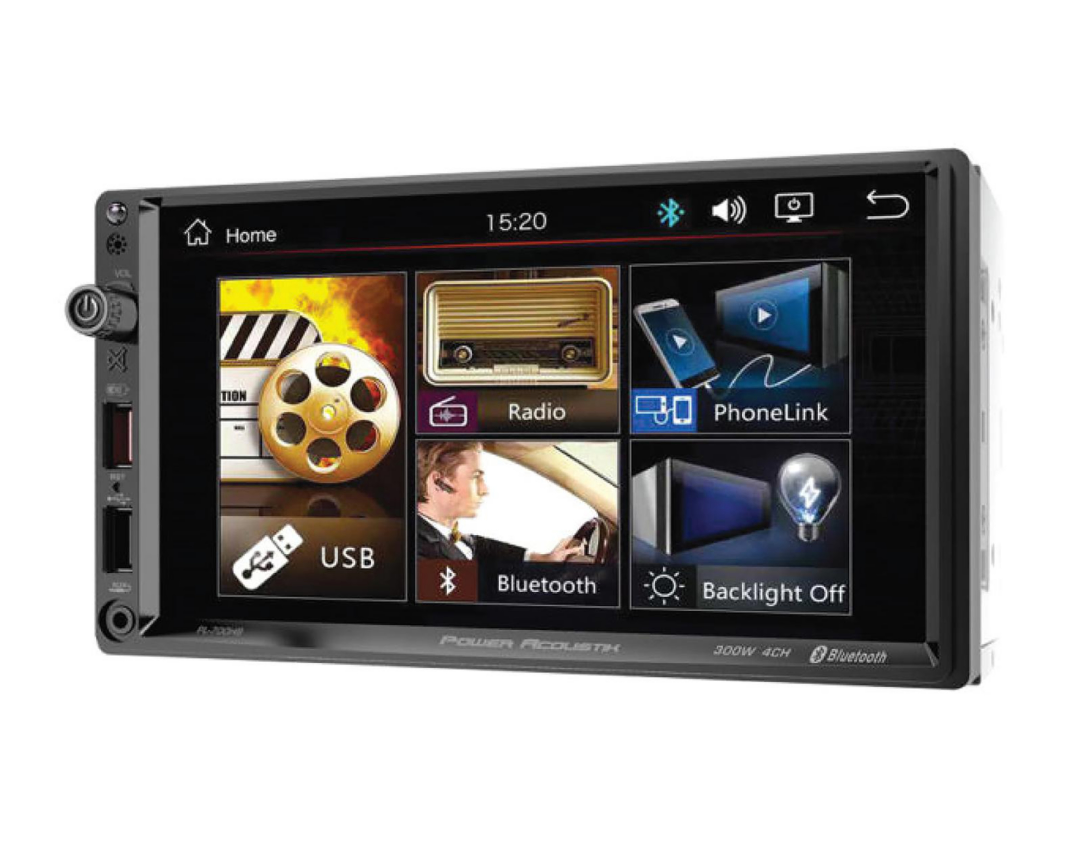 Foto 3 pulgar | Foto 2 | Autoestéreo Power Acoustik Multimedia sin CD PL-700HB de 7" Bluetooth Negro