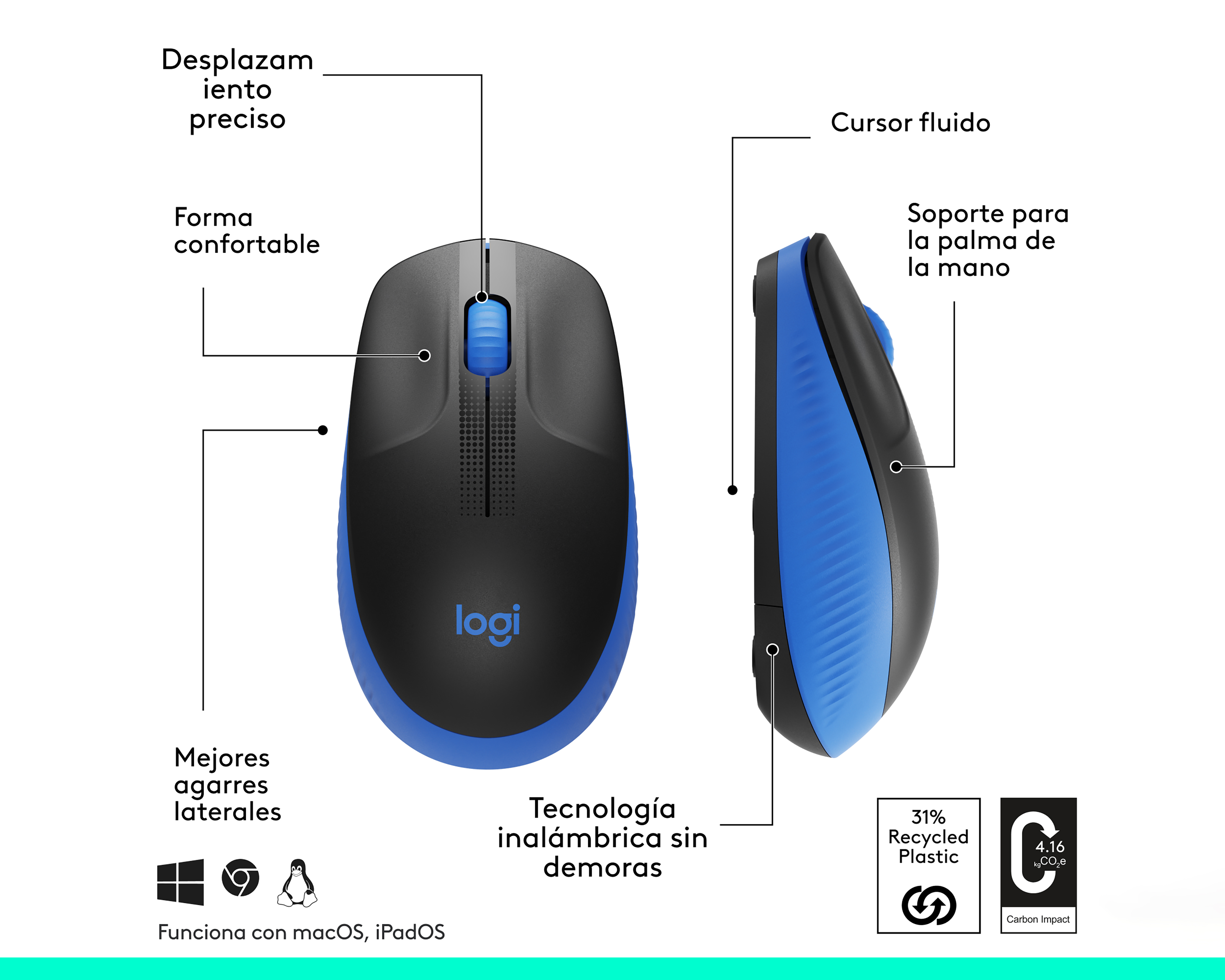 Foto 7 pulgar | Foto 6 | Mouse Inalámbrico Logitech M190