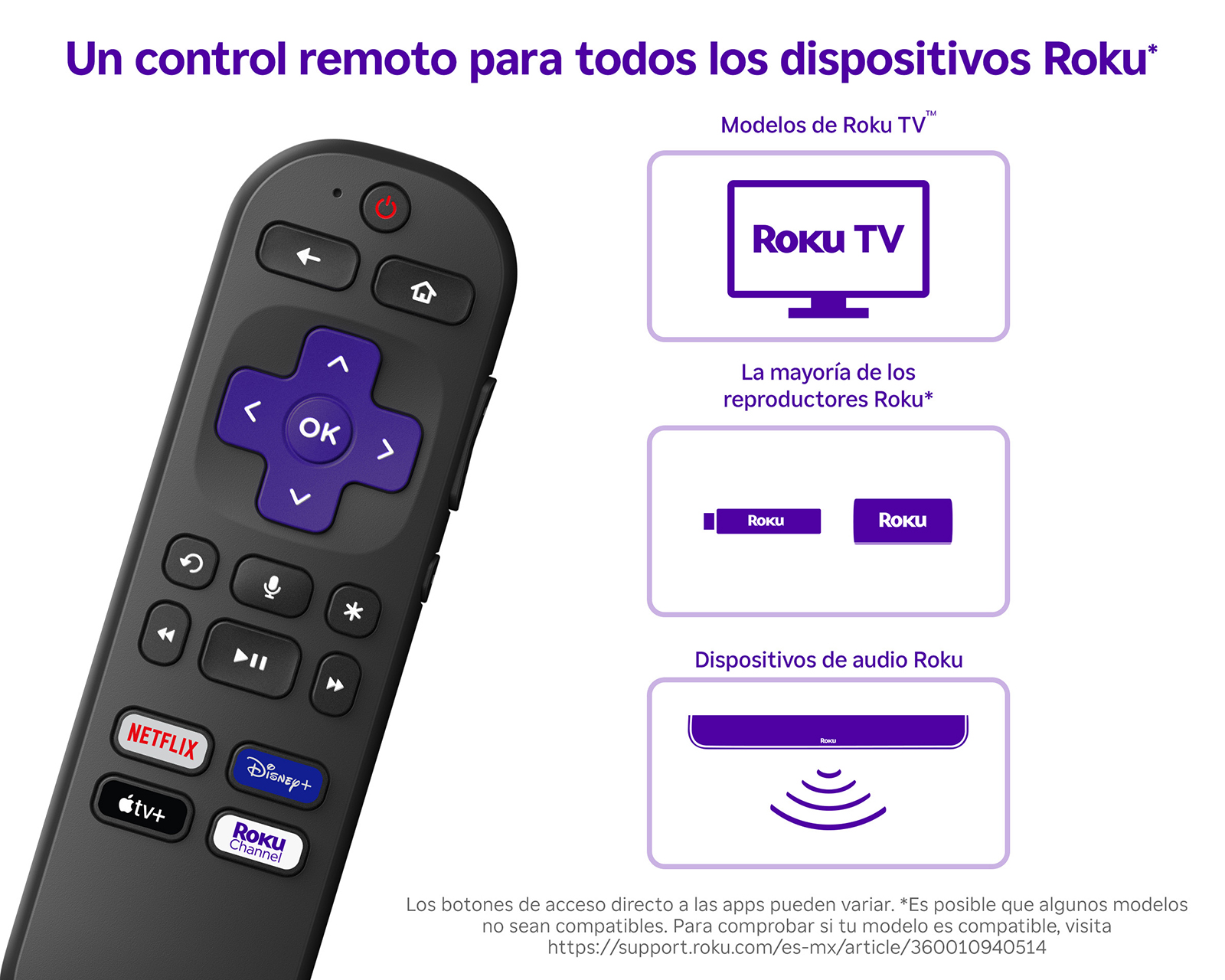 Foto 2 | Foto 2 | Control Remoto para Roku con Control de Voz