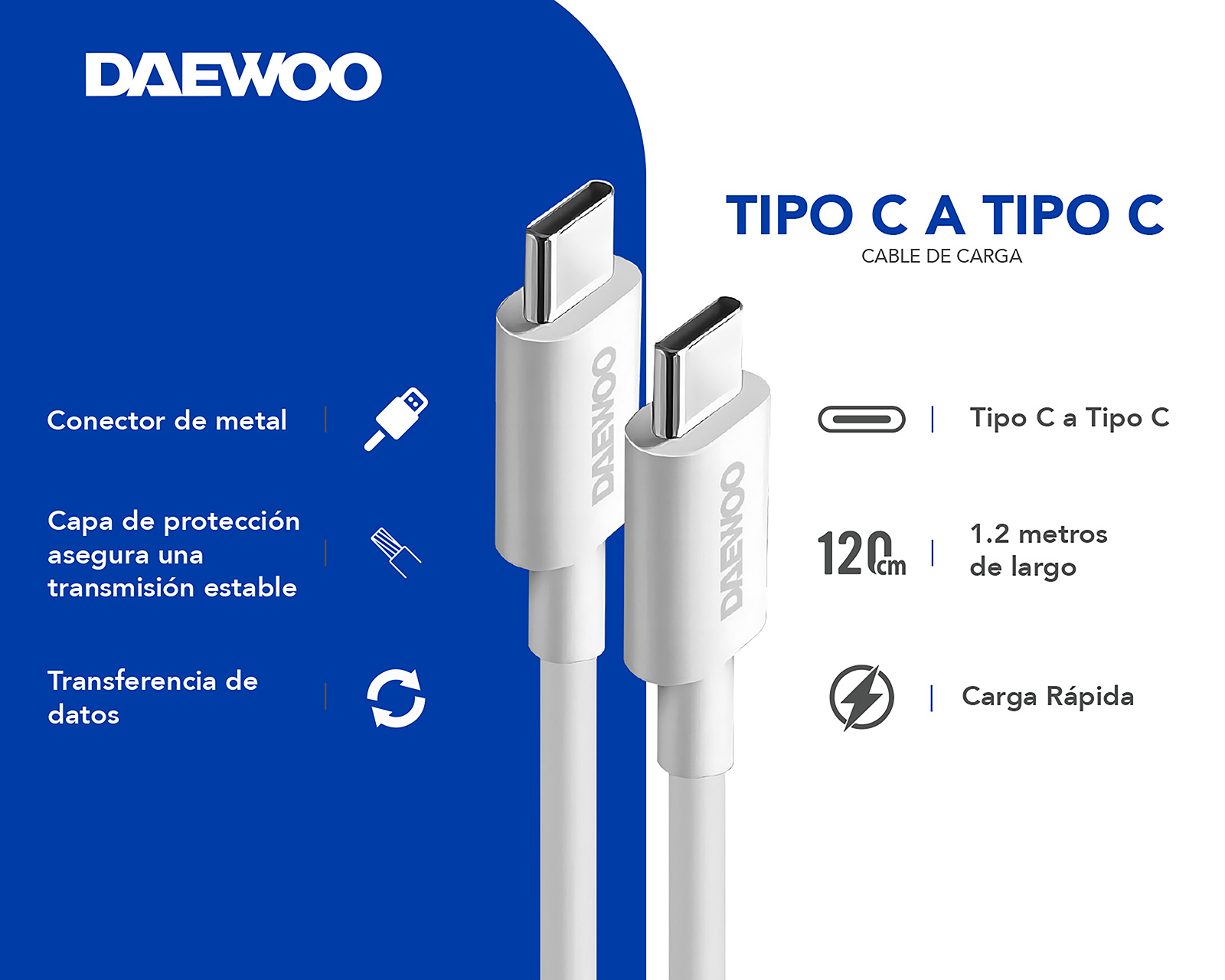 Foto 4 | Foto 4 | Cable Daewoo Tipo C de 120 cm