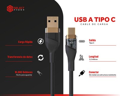 Foto 3 | Foto 3 | Cable Select Power Tipo USB - USB-C de 1.2 Metros