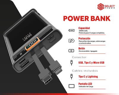 Foto 4 | Foto 4 | Batería Portátil Select Power 10000 mAh