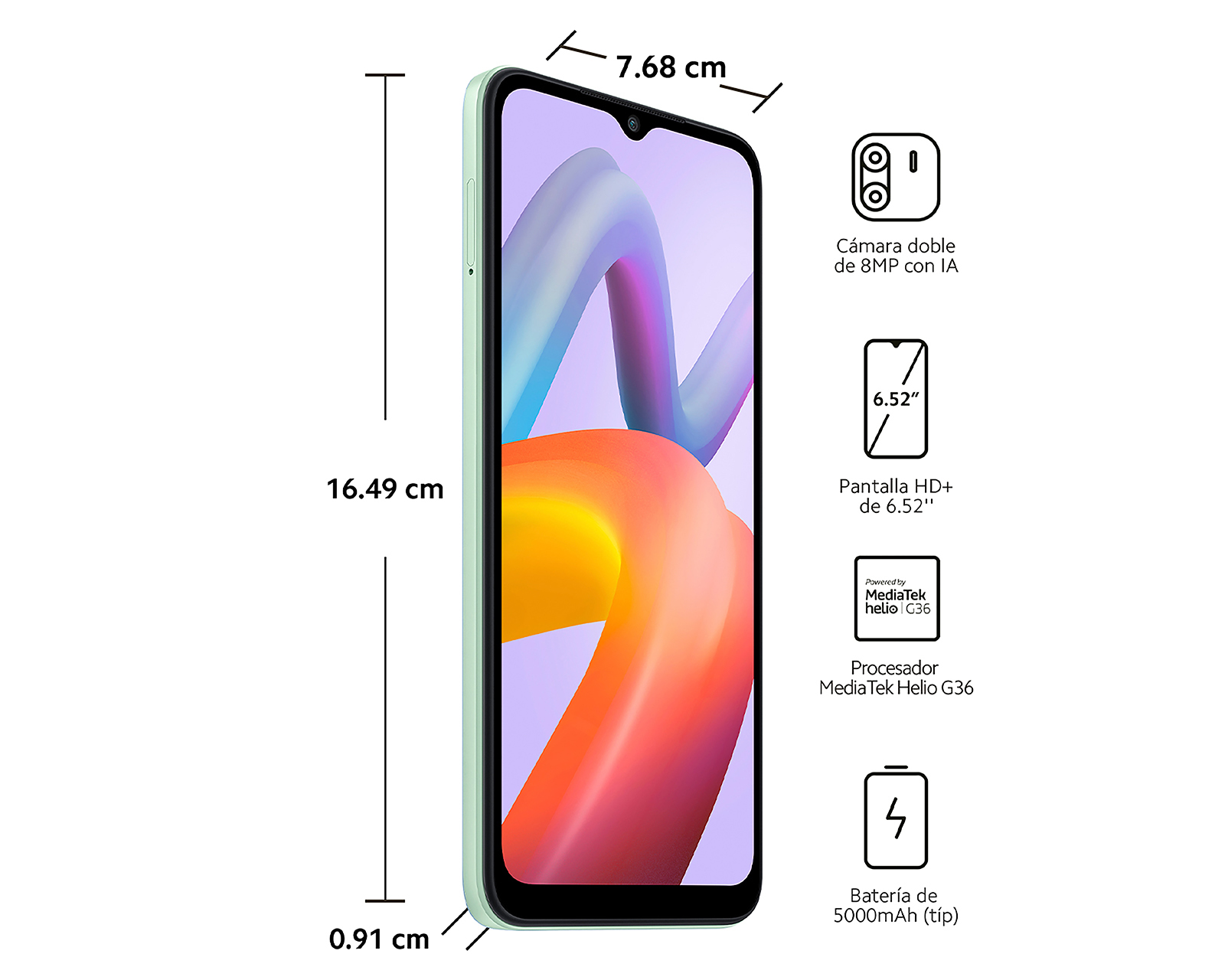 Foto 9 pulgar | Foto 8 | Celular Xiaomi Liberado Redmi A2 64 GB Verde