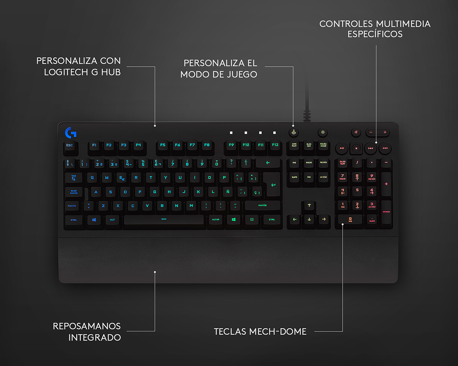 Foto 6 | Foto 6 | Teclado Gamer Alámbrico Logitech G213