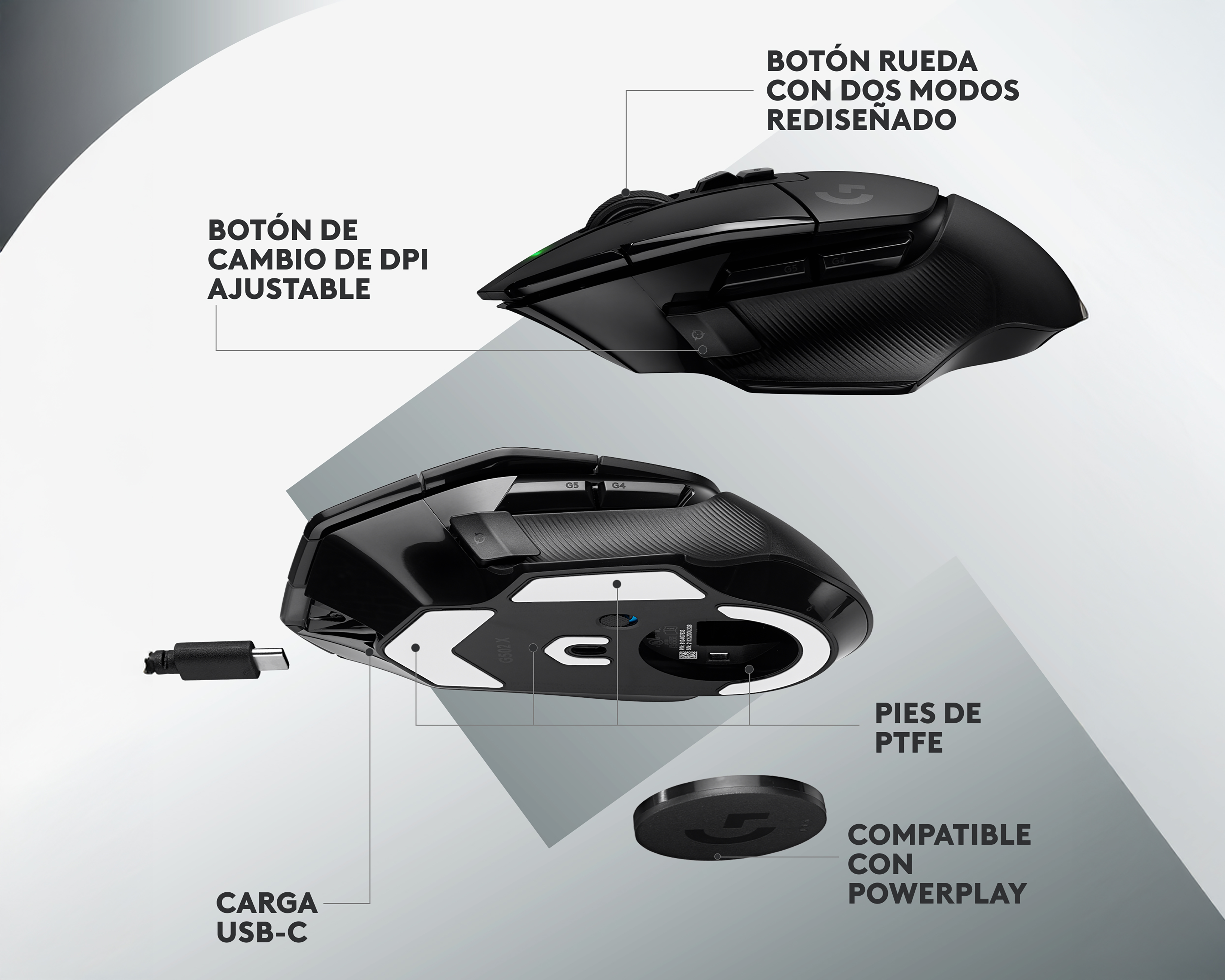 Foto 5 | Foto 5 | Mouse Gamer Inalámbrico Logitech G502 X Lightspeed