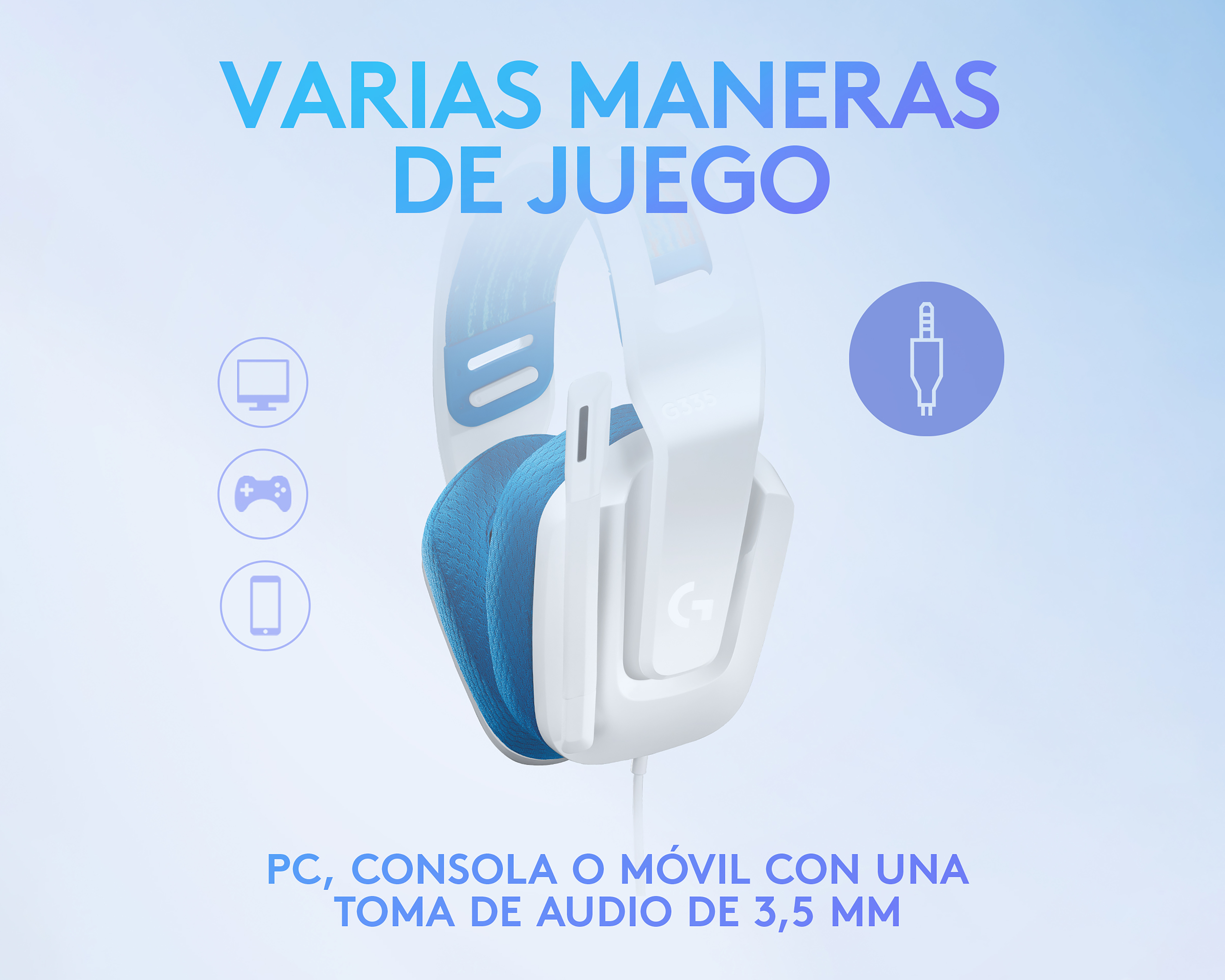Foto 3 | Foto 3 | Audífonos de Diadema Alámbricos Logitech G335 con Micrófono