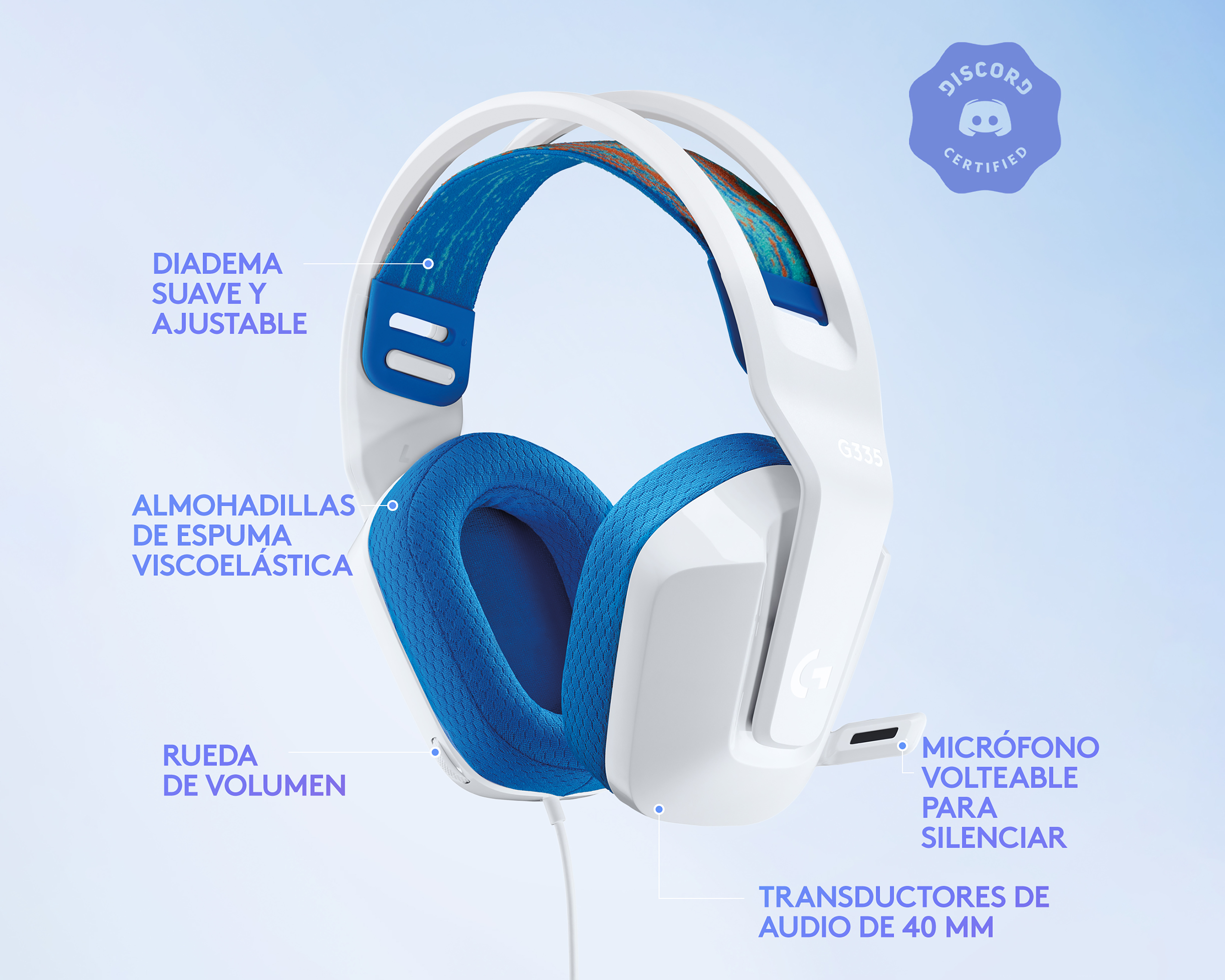 Foto 6 | Foto 6 | Audífonos de Diadema Alámbricos Logitech G335 con Micrófono
