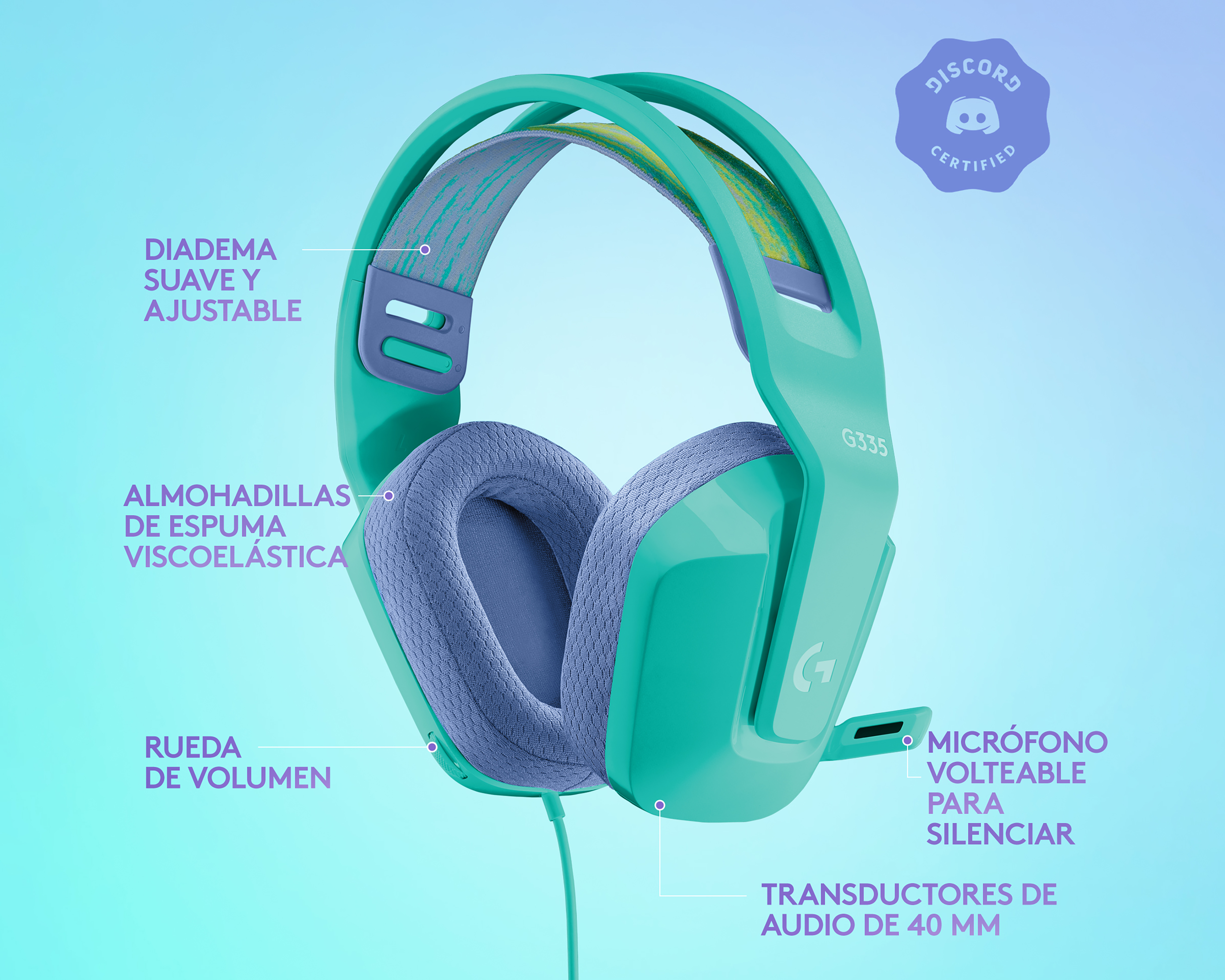 Foto 7 pulgar | Foto 6 | Audífonos de Diadema Logitech G335 con Micrófono