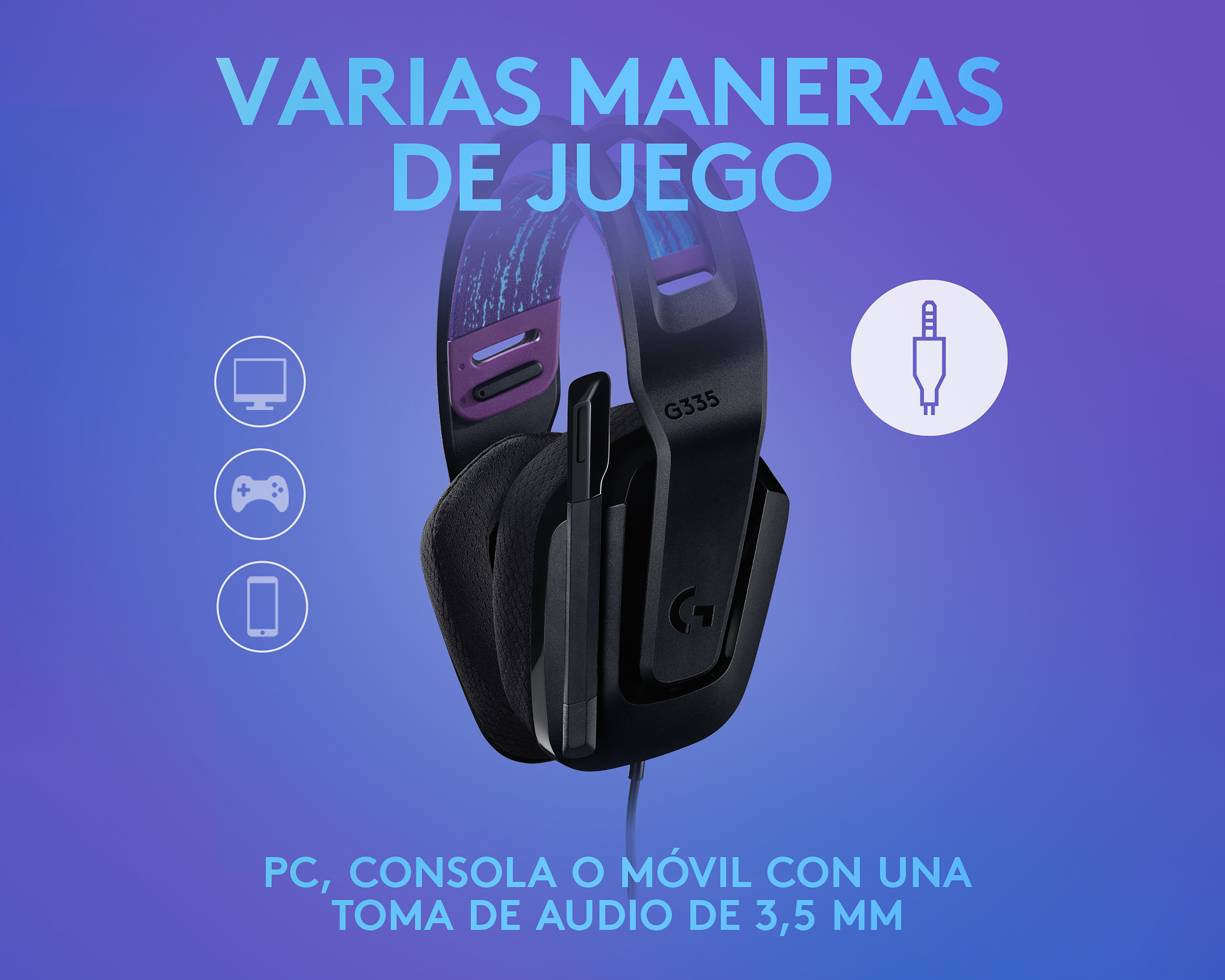 Foto 3 | Foto 3 | Audífonos Alámbricos Logitech G335 con Micrófono Abatible