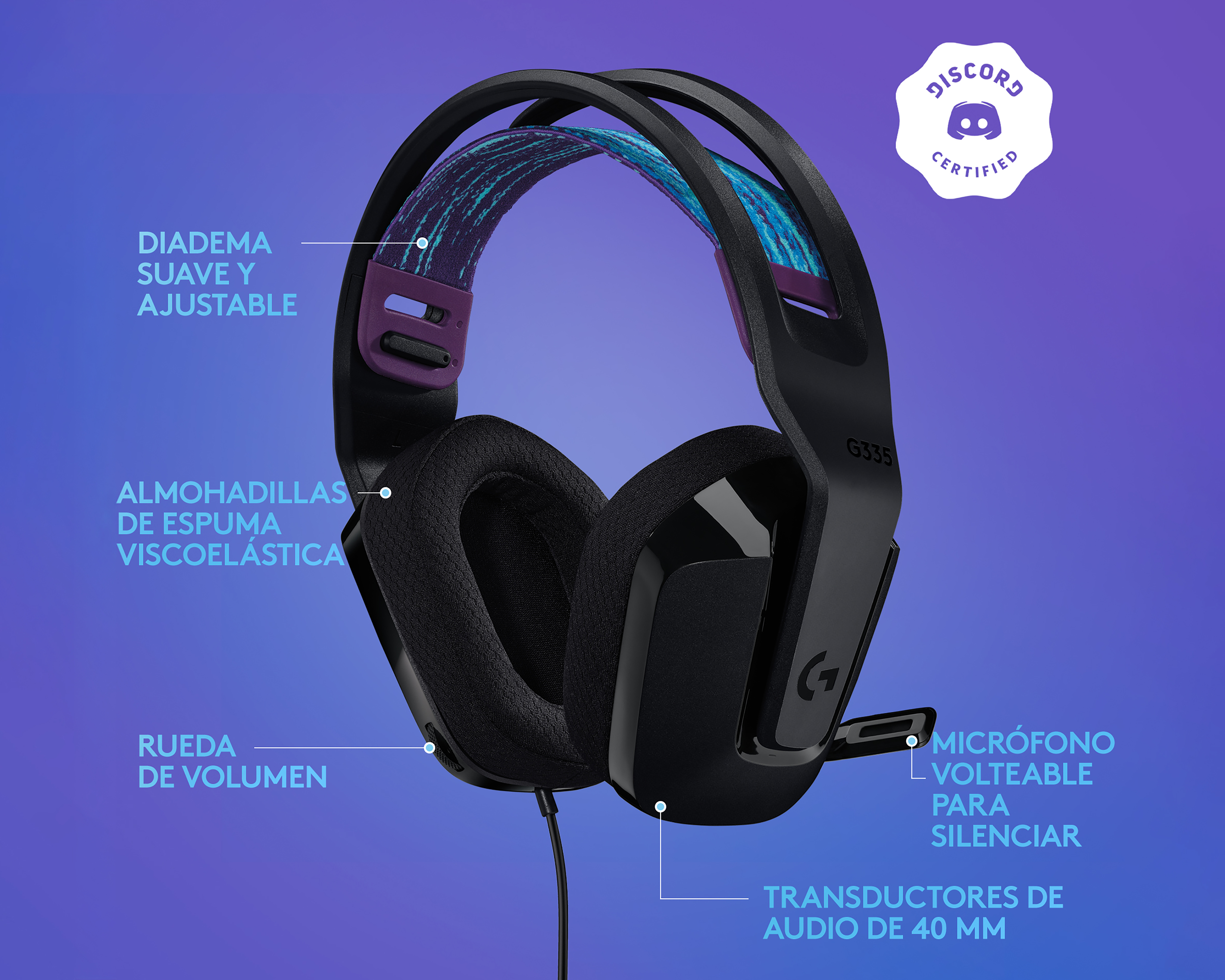 Foto 7 pulgar | Foto 6 | Audífonos Alámbricos Logitech G335 con Micrófono Abatible