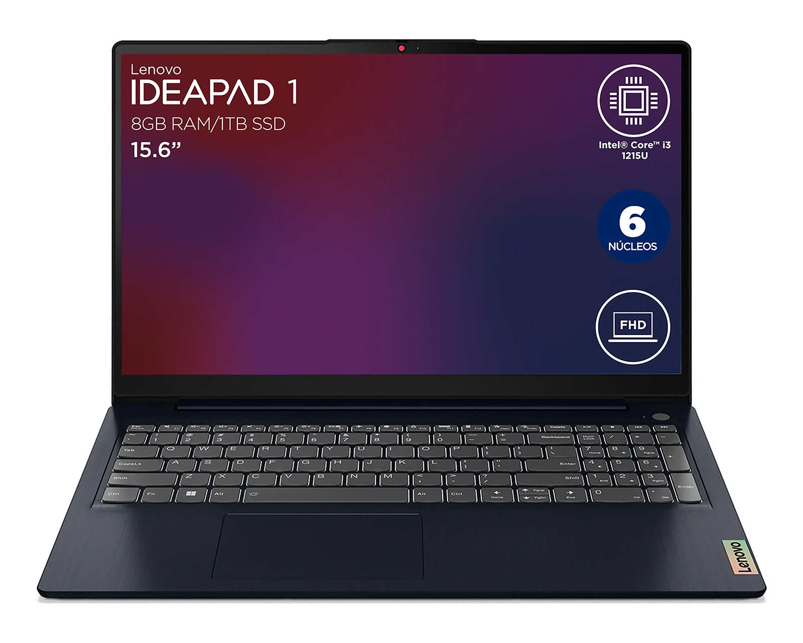 Foto 2 pulgar | Foto 1 | Laptop Lenovo Ideapad 1 15.6" Intel Core i3 8 GB RAM 1 TB SSD Azul