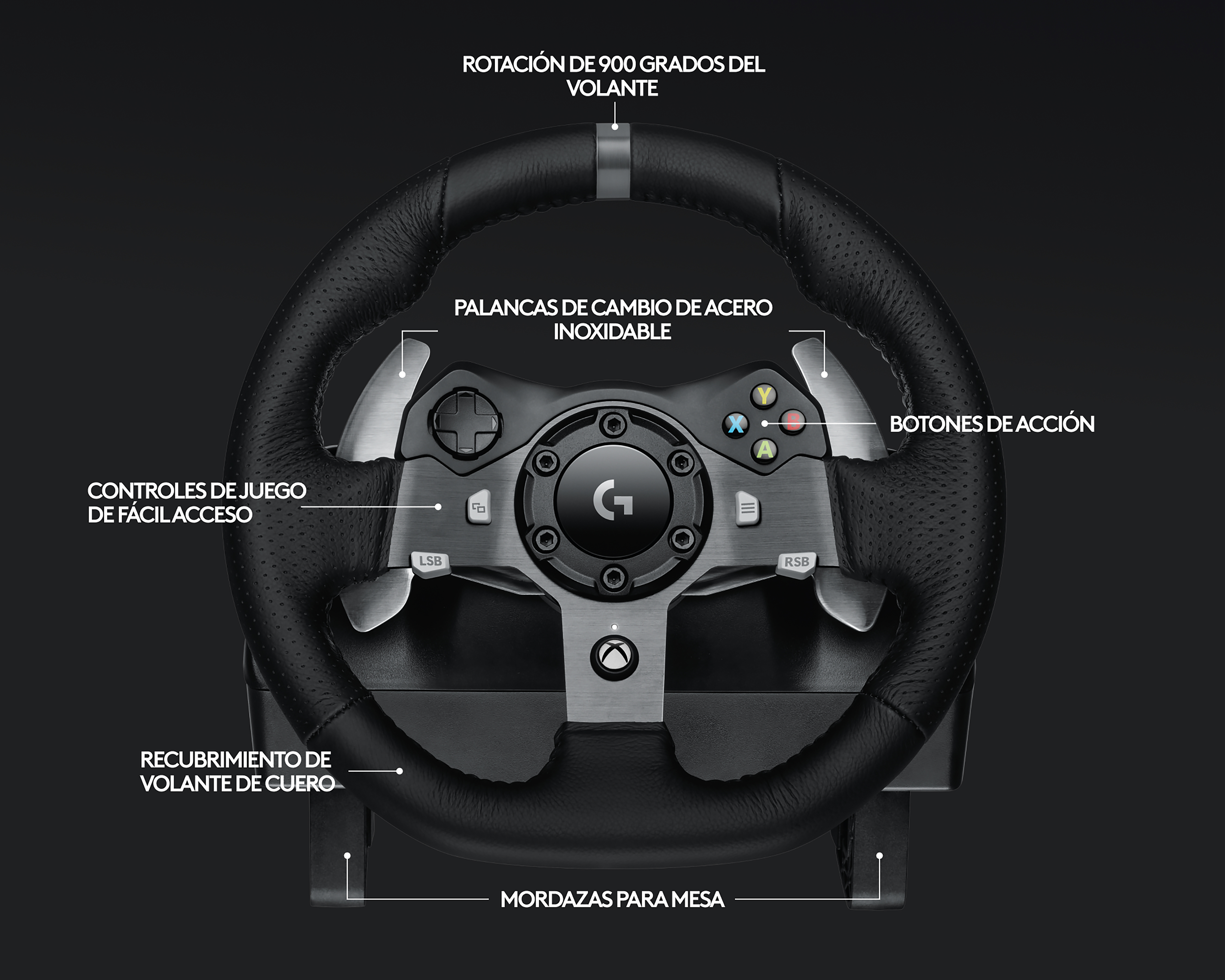 Foto 6 pulgar | Foto 5 | Volante y Pedales Logitech G G920 para Xbox One / Xbox Series X/S y PC