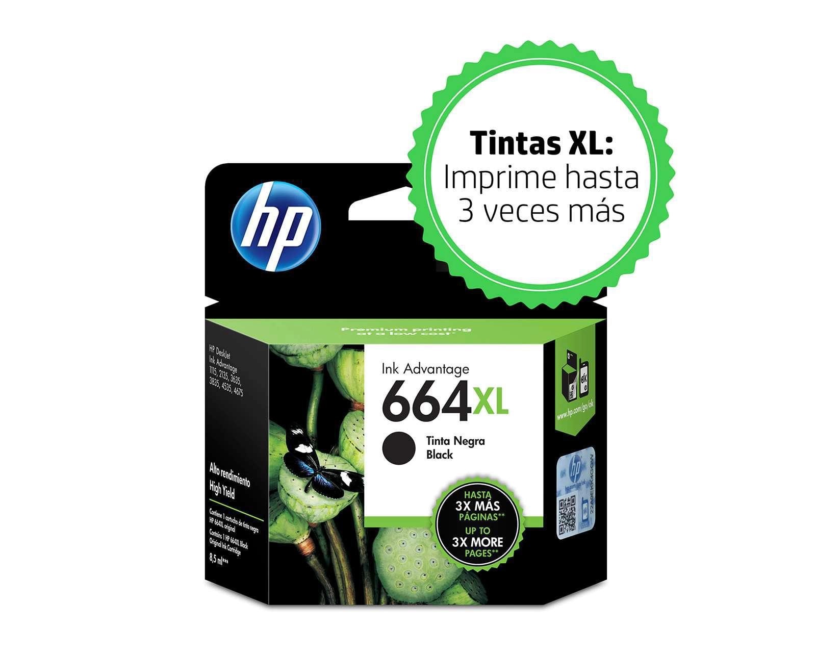 Foto 3 pulgar | Foto 2 | Cartucho de Tinta HP 664XL Negra Original F6V31AL