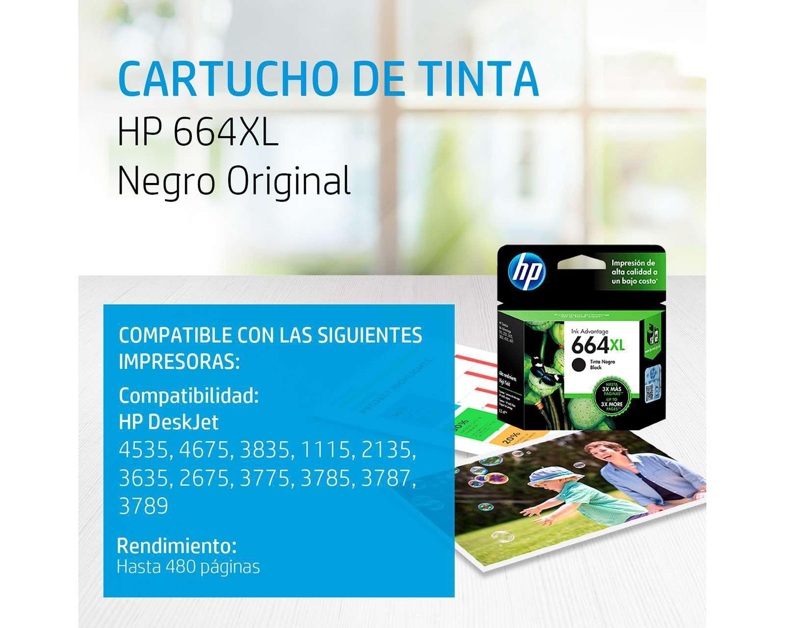 Foto 4 pulgar | Foto 3 | Cartucho de Tinta HP 664XL Negra Original F6V31AL