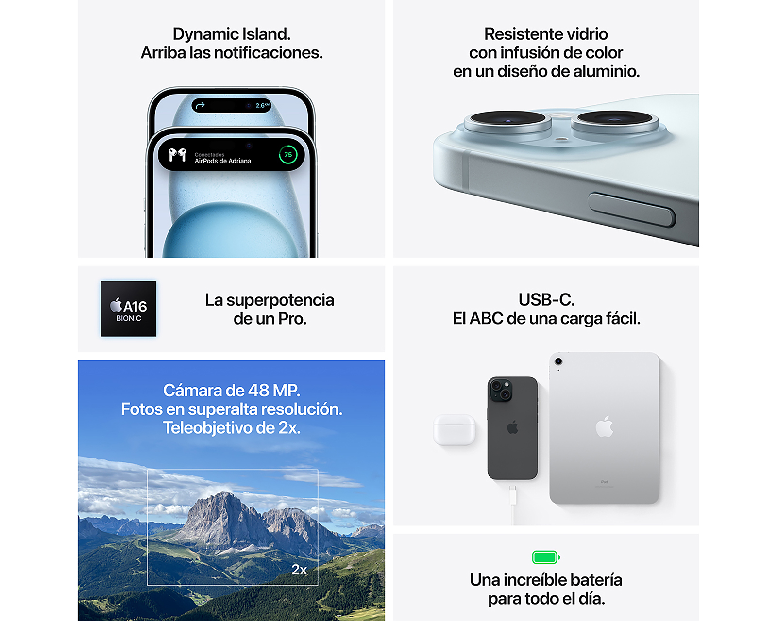 Foto 5 | Foto 5 | Celular Apple iPhone 15 Plus Liberado 256 GB Azul