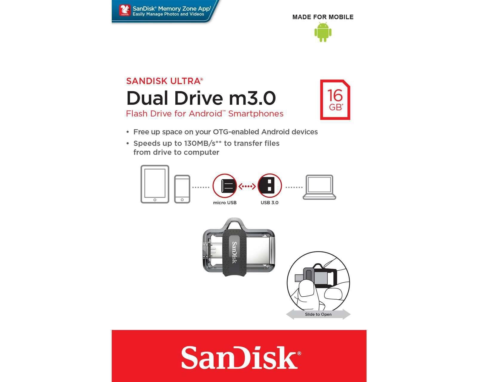 Foto 3 | Foto 3 | Memoria USB/MicroUSB Sandisk 16 GB 3.0