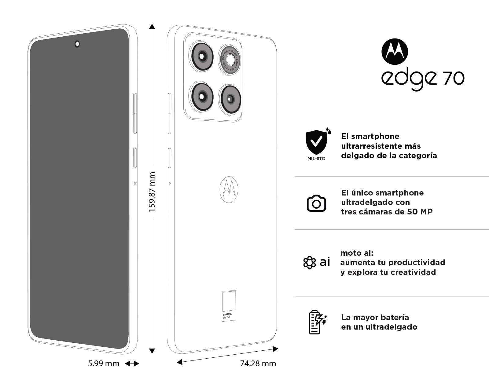Foto 10 | Foto 10 | Celular Motorola Edge 70 Liberado 487 GB Gris