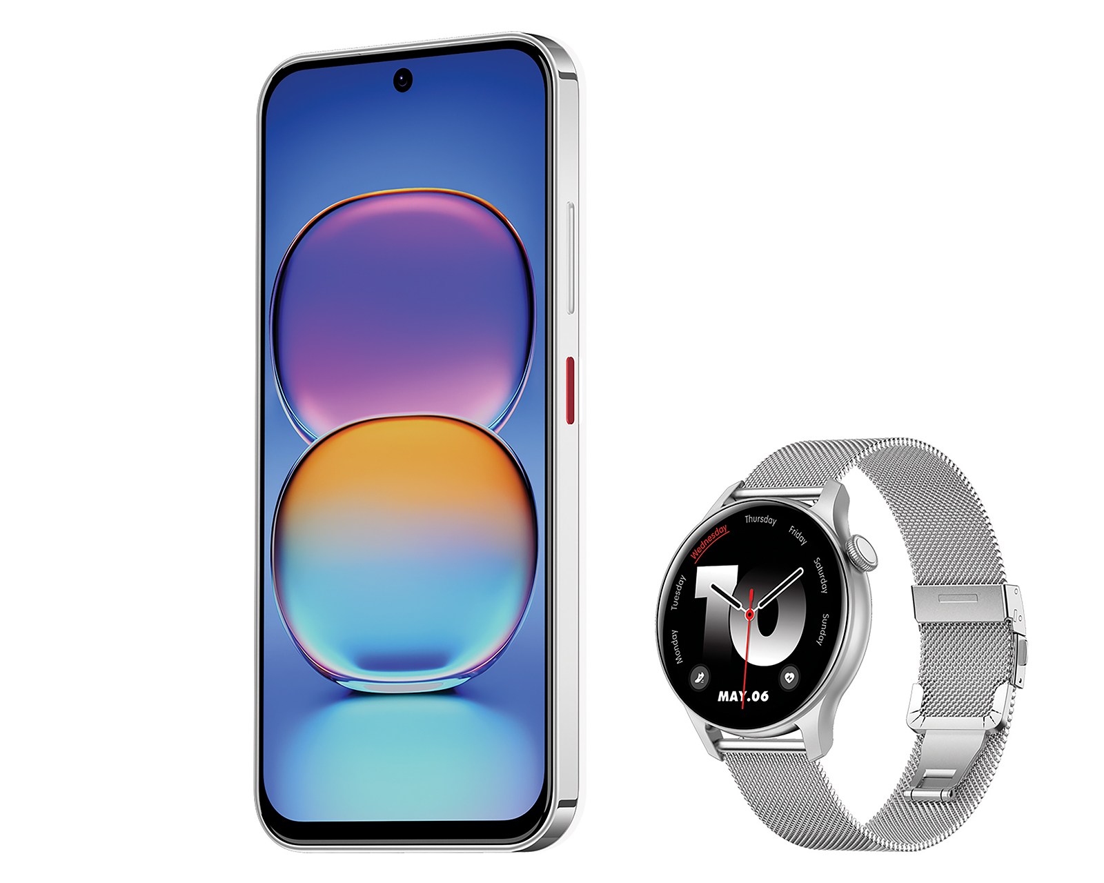 Foto 5 | Foto 5 | Telcel Nubia V80 Pro 256 GB Blanco + Smartwatch