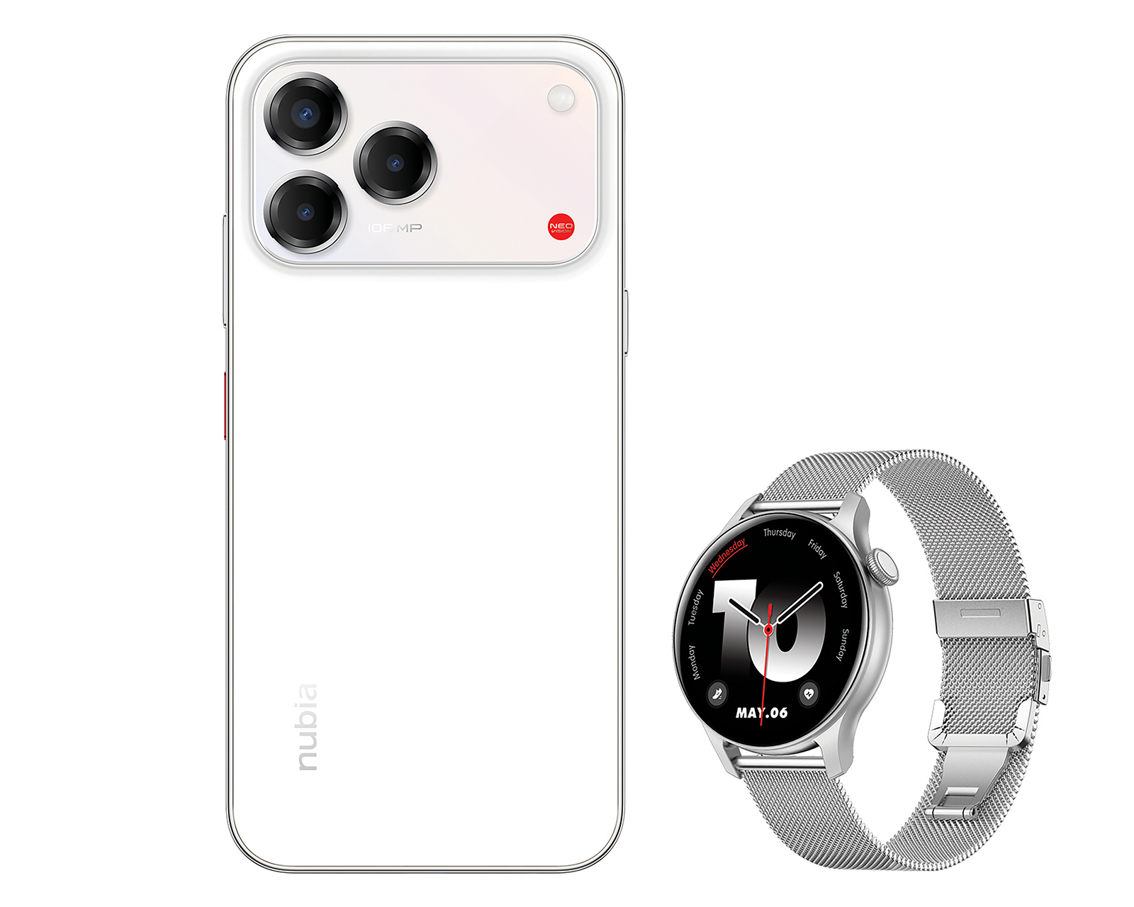 Foto 2 | Foto 2 | Telcel Nubia V80 Pro 256 GB Blanco + Smartwatch